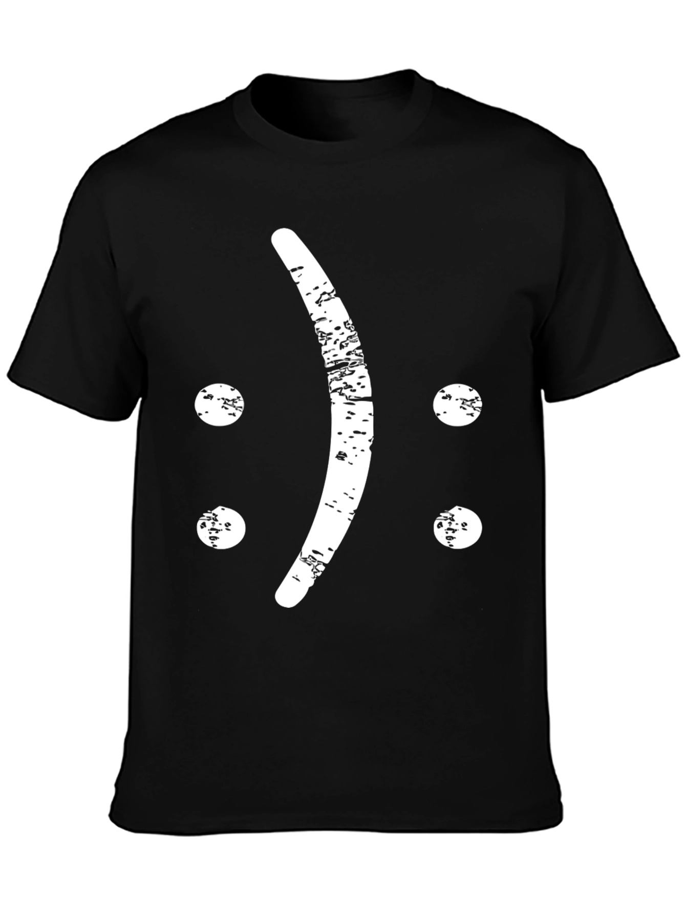 Distressed Sad Face Graphic T-Shirt