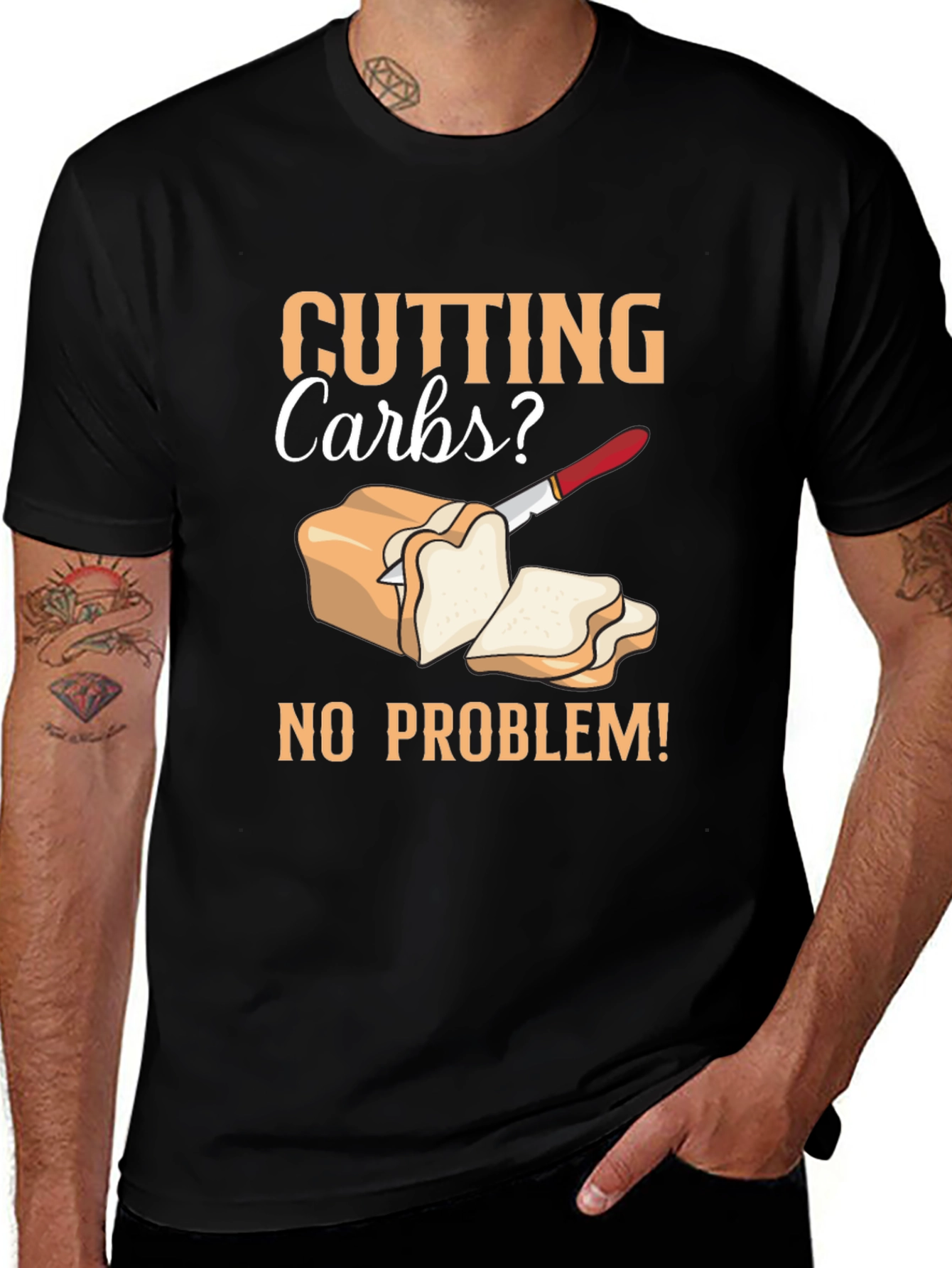 Cutting Carbs? T-Shirt - Diet Humor Tee