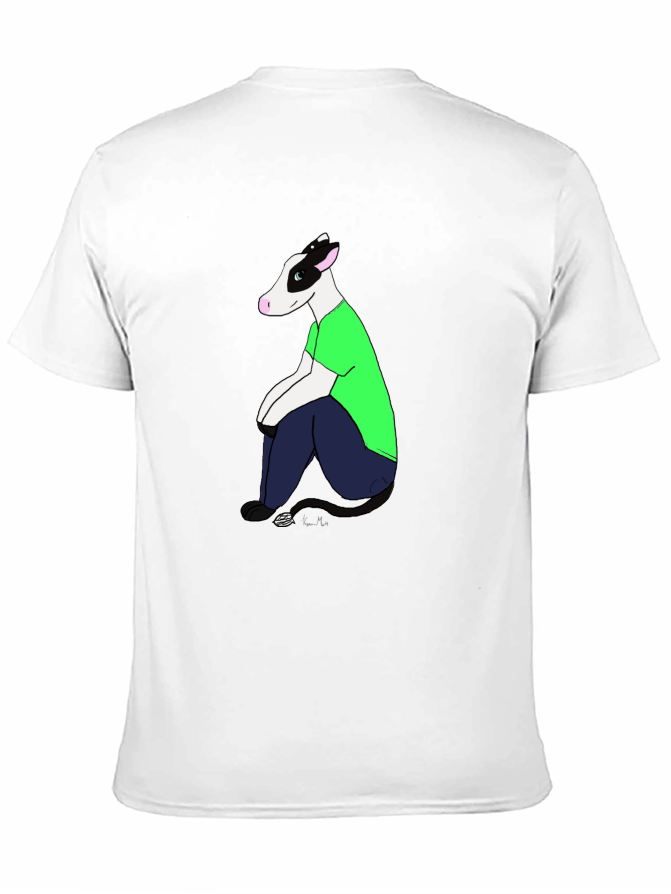 Cartoon Cow T-Shirt - Black Tee