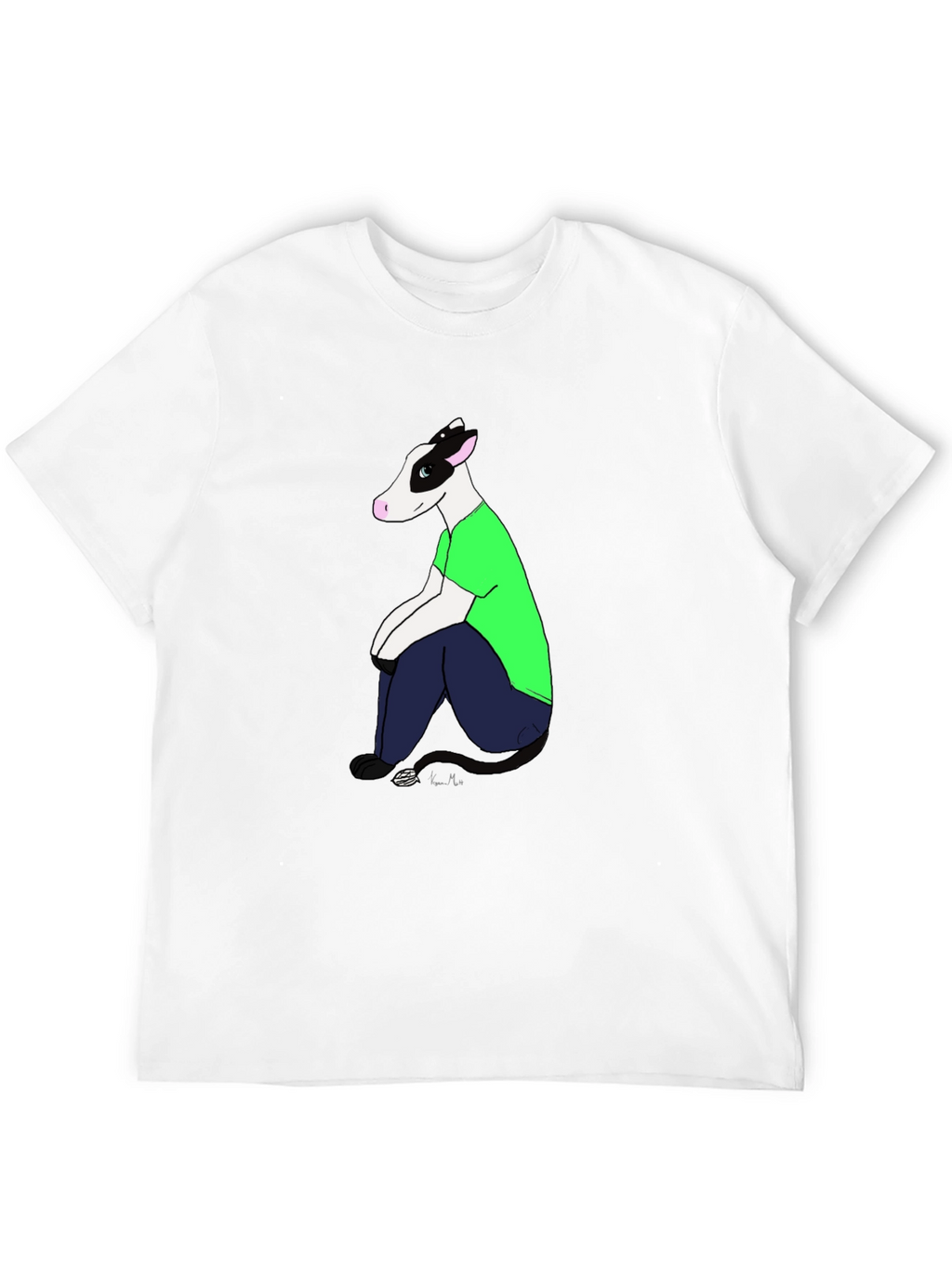 Cartoon Cow T-Shirt - Black Tee