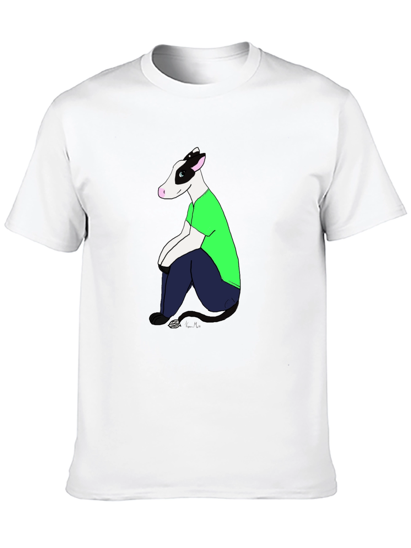 Cartoon Cow T-Shirt - Black Tee