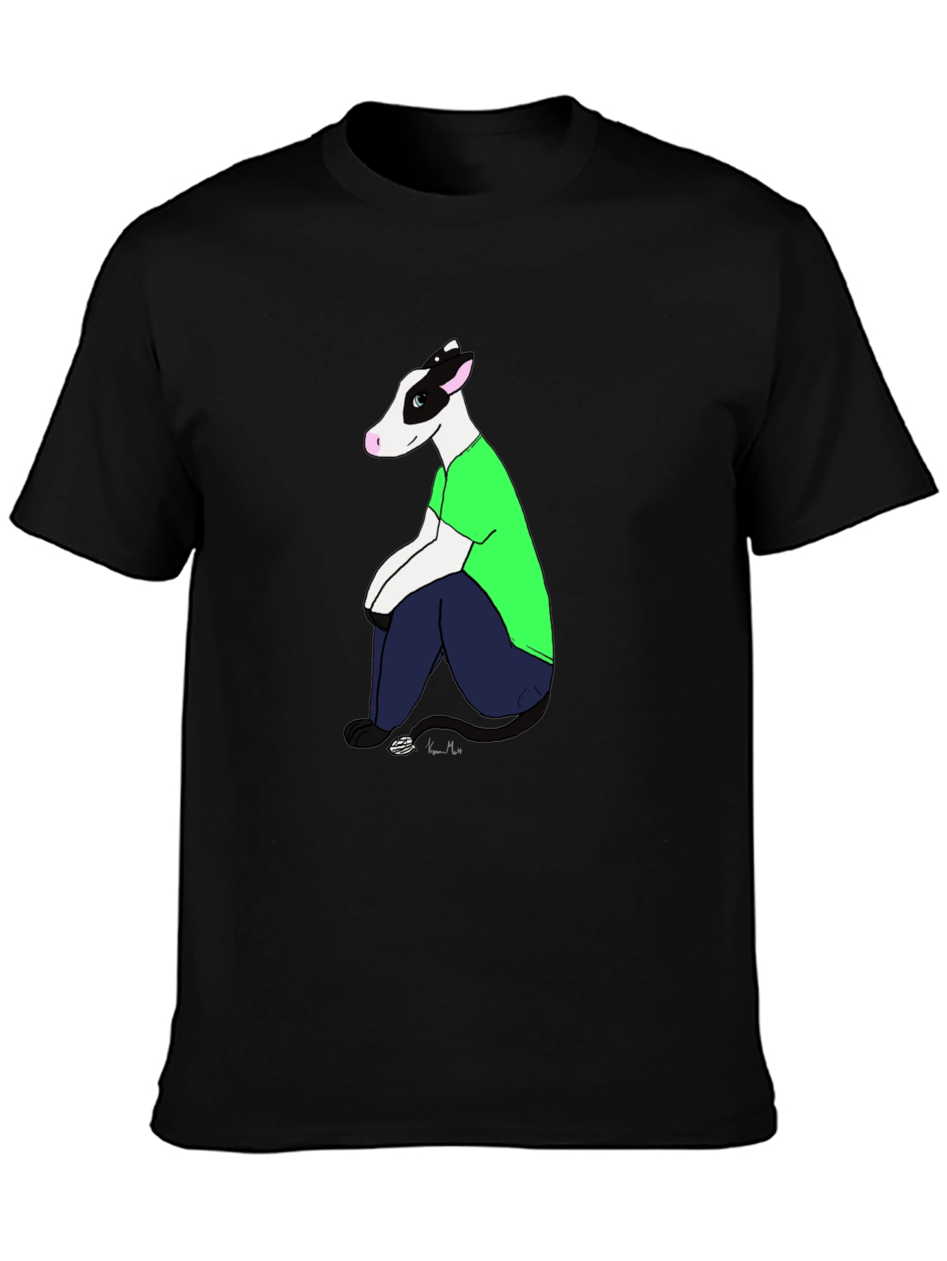 Cartoon Cow T-Shirt - Black Tee
