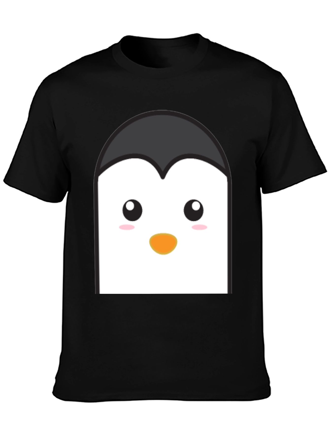 Cute Penguin Face Graphic T-Shirt