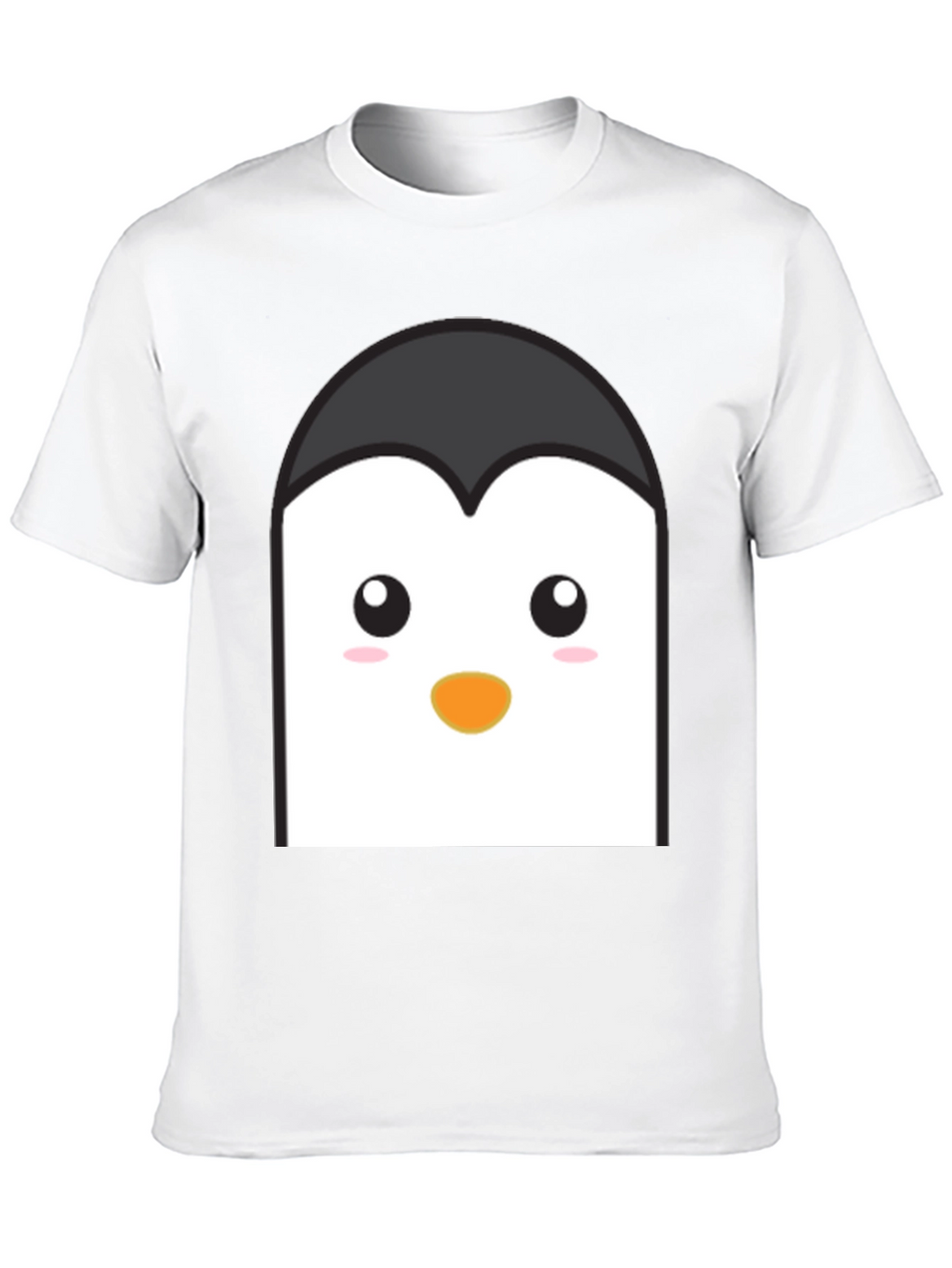 Cute Penguin Face Graphic T-Shirt