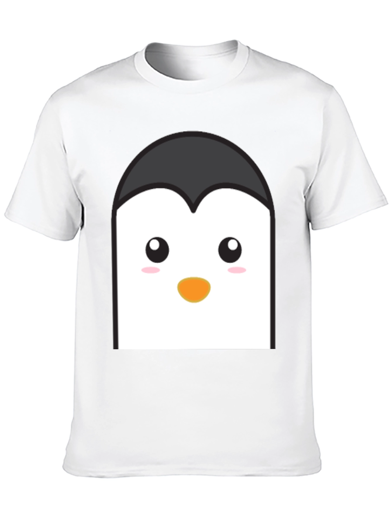 Cute Penguin Face Graphic T-Shirt