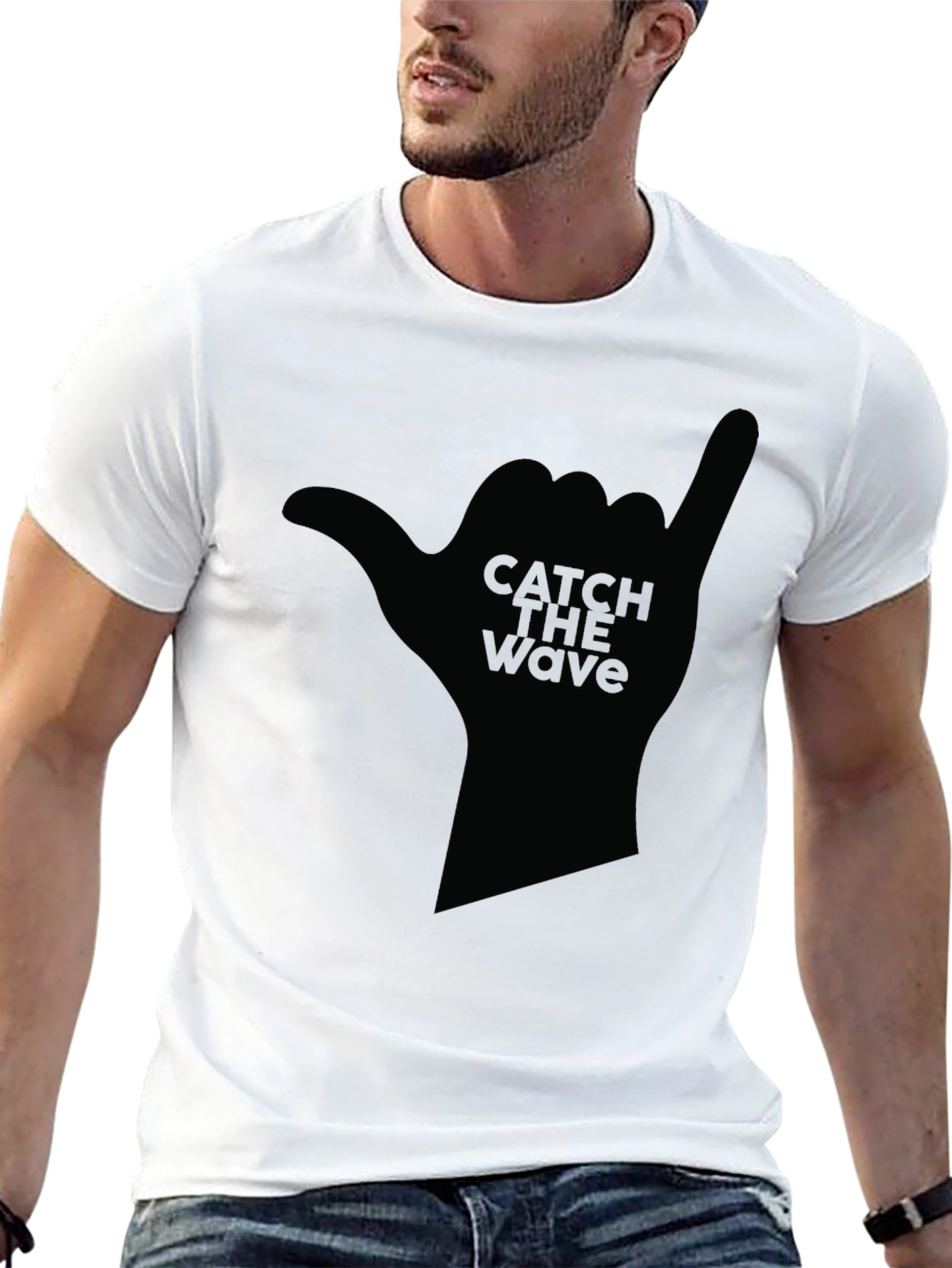 Catch the Wave Graphic Black T-Shirt