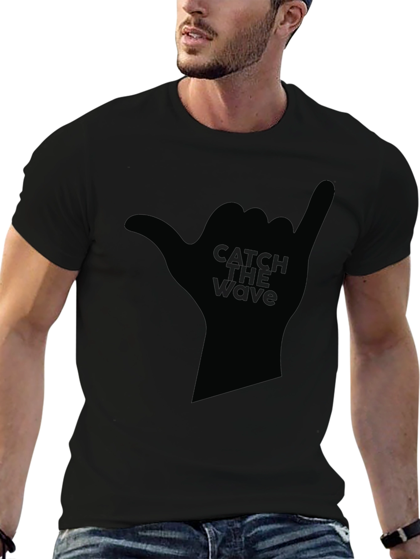 Catch the Wave Graphic Black T-Shirt