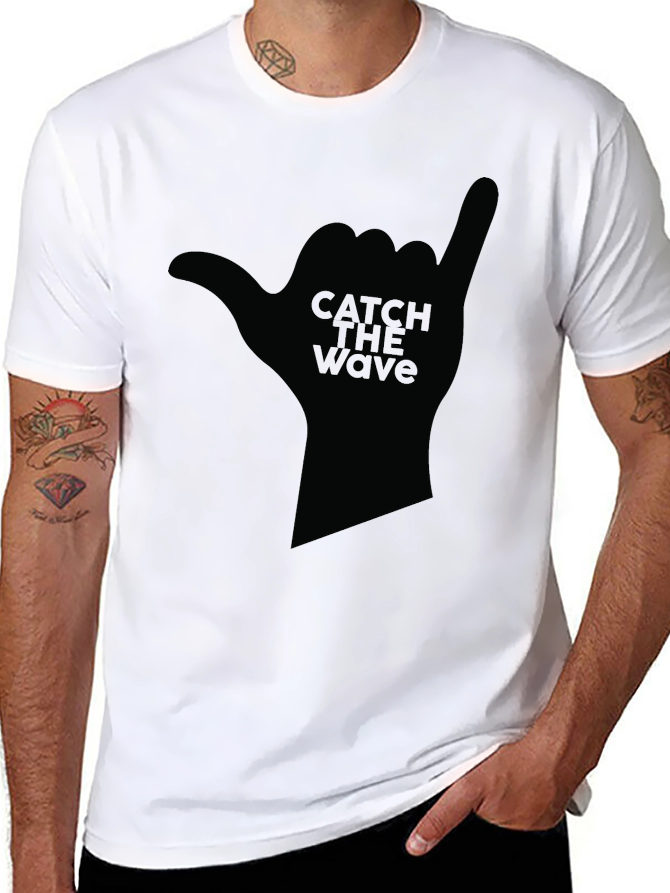 Catch the Wave Graphic Black T-Shirt