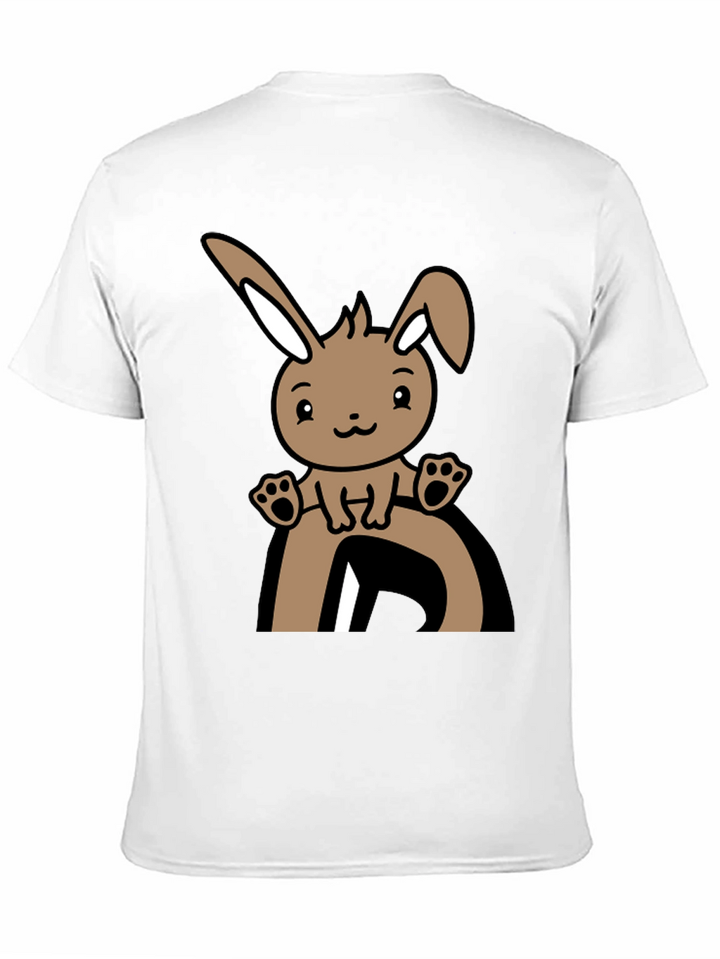 Cute Bunny Graphic Tee - Black