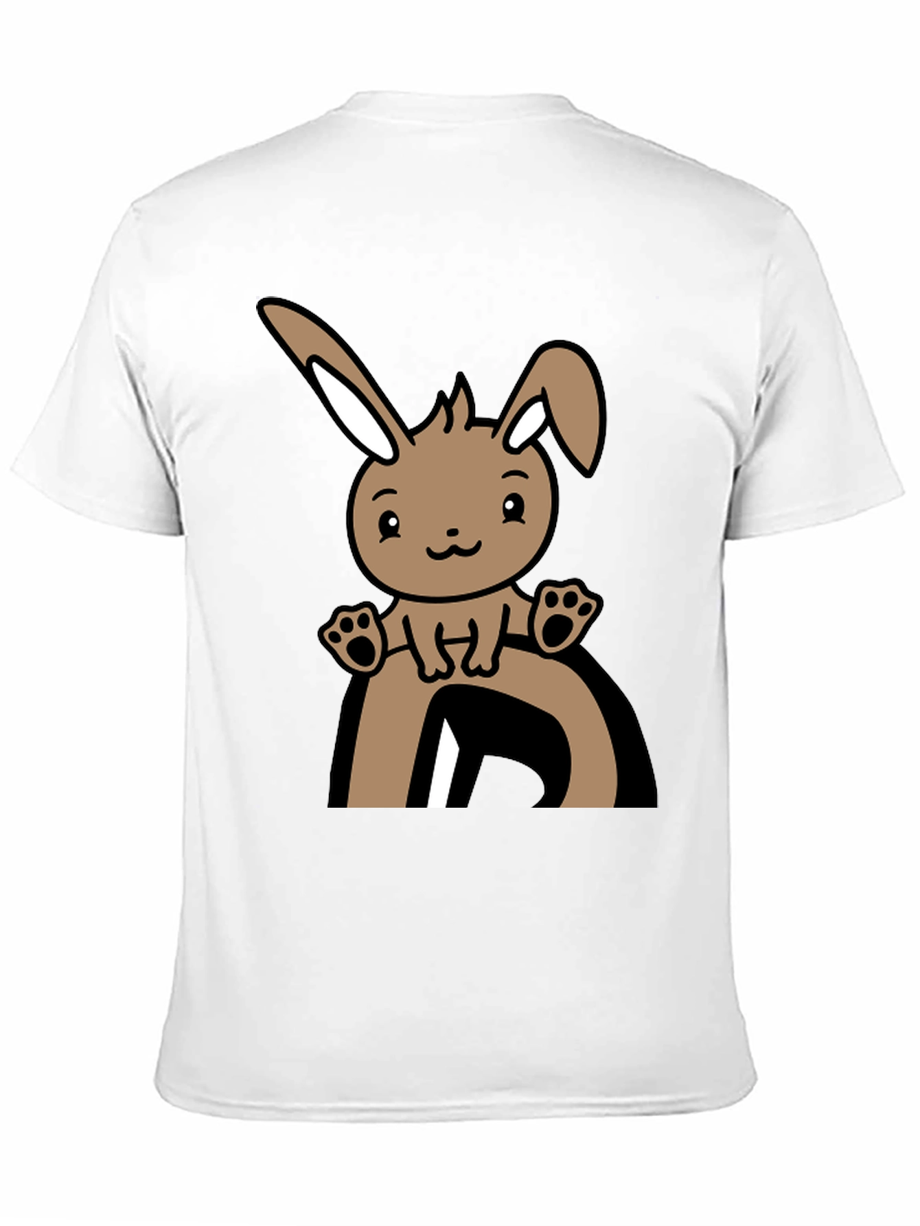 Cute Bunny Graphic Tee - Black