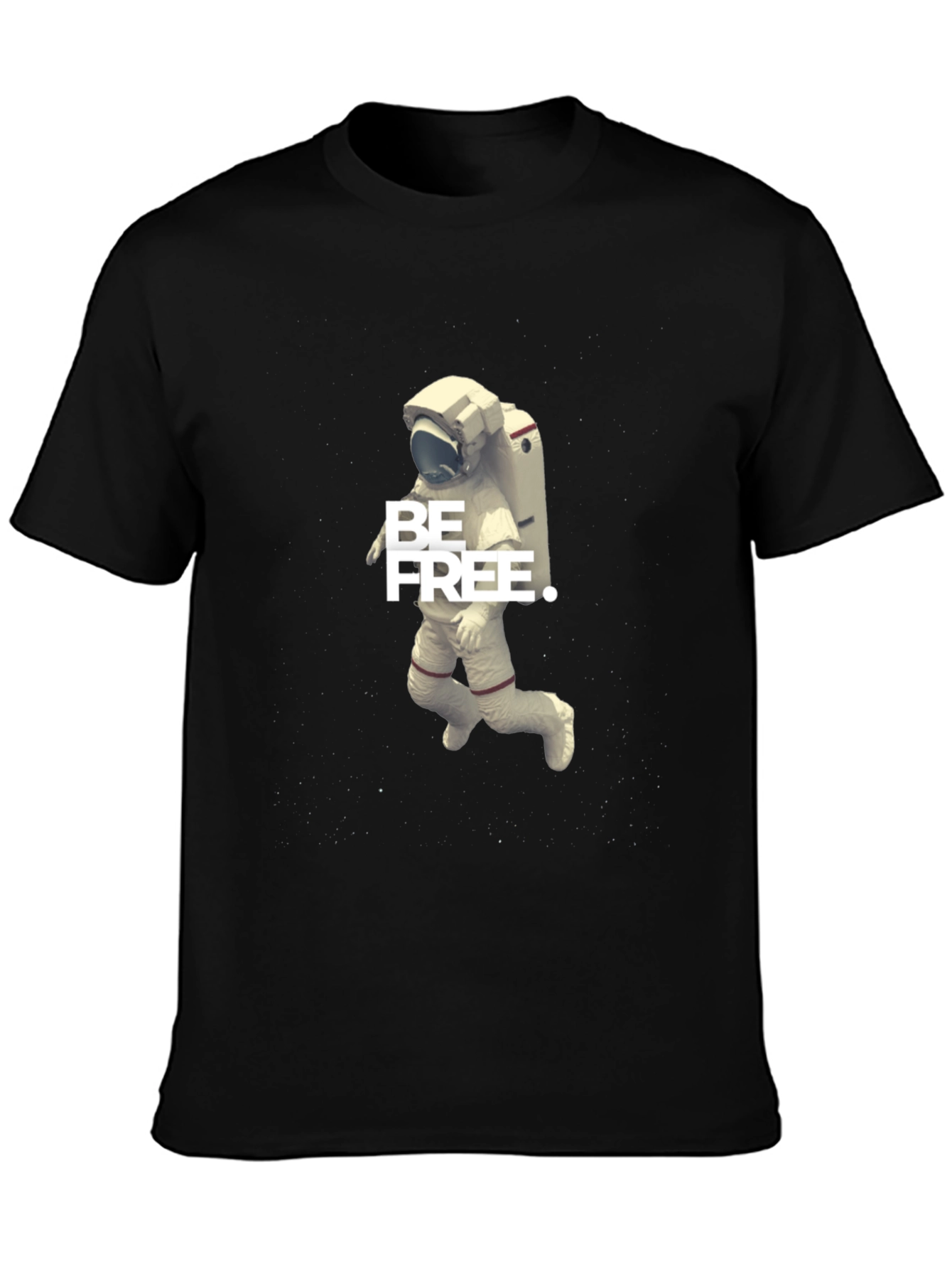 Be Free Astronaut Graphic Tee - Black Cotton Blend