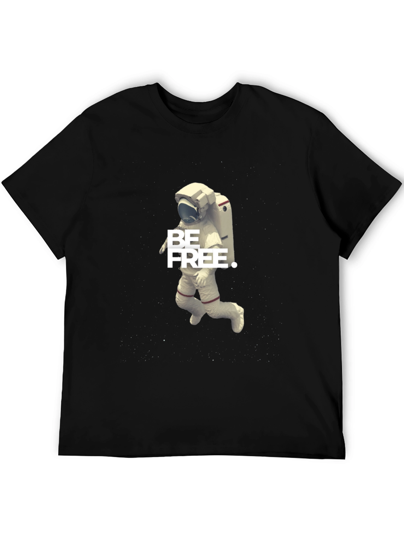 Be Free Astronaut Graphic Tee - Black Cotton Blend