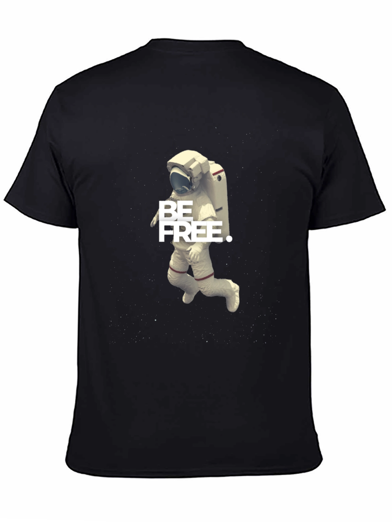 Be Free Astronaut Graphic Tee - Black Cotton Blend