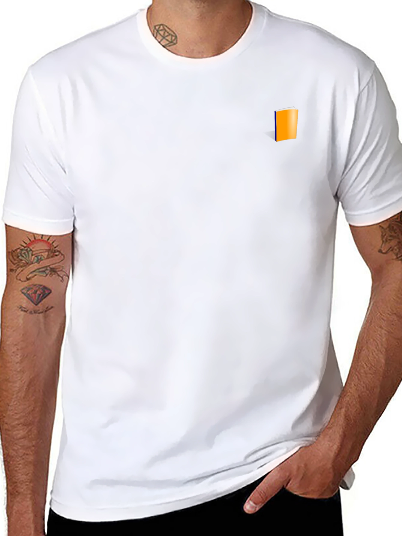 Mens Black T-Shirt with Book Graphic