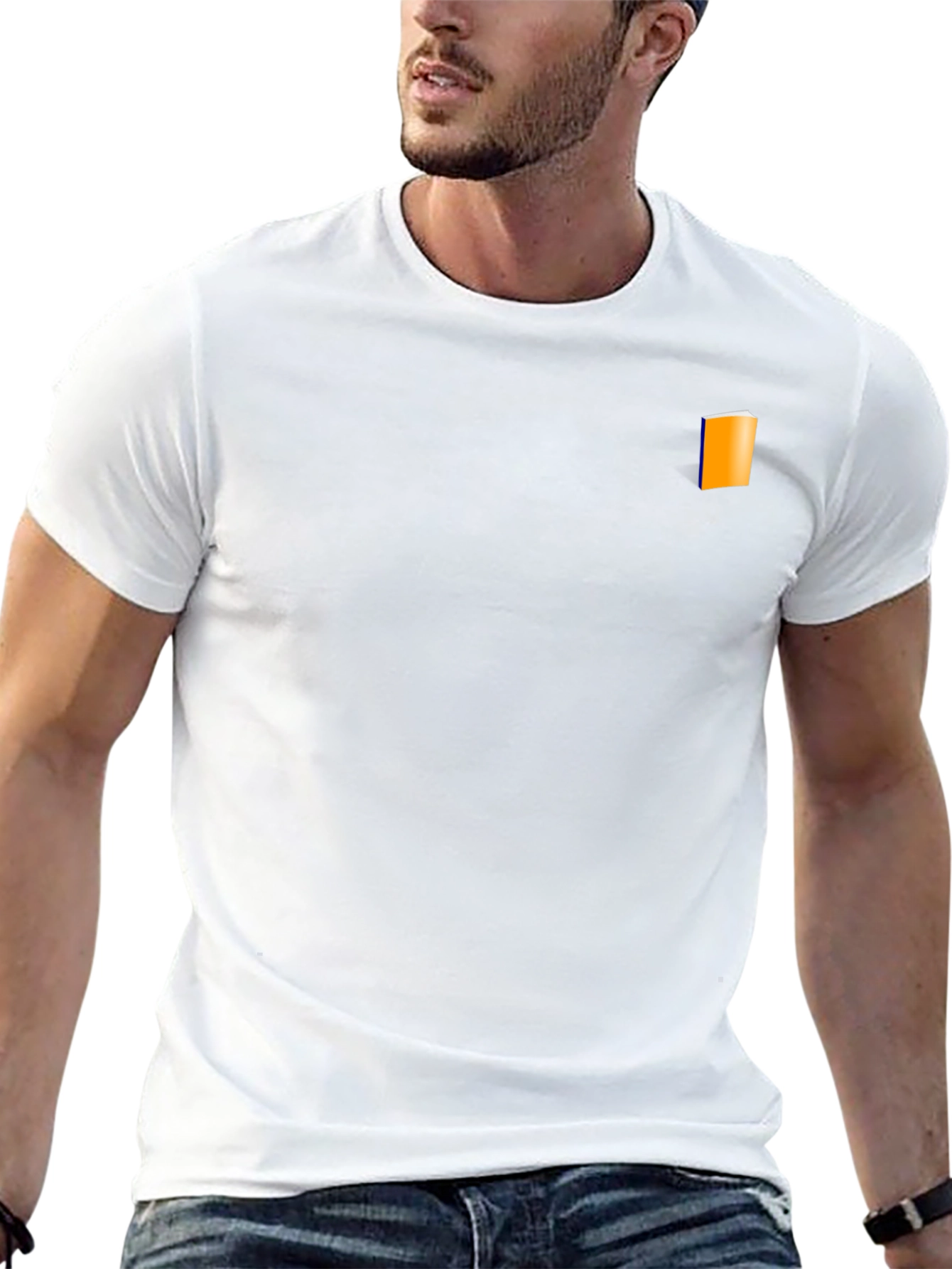 Mens Black T-Shirt with Book Graphic