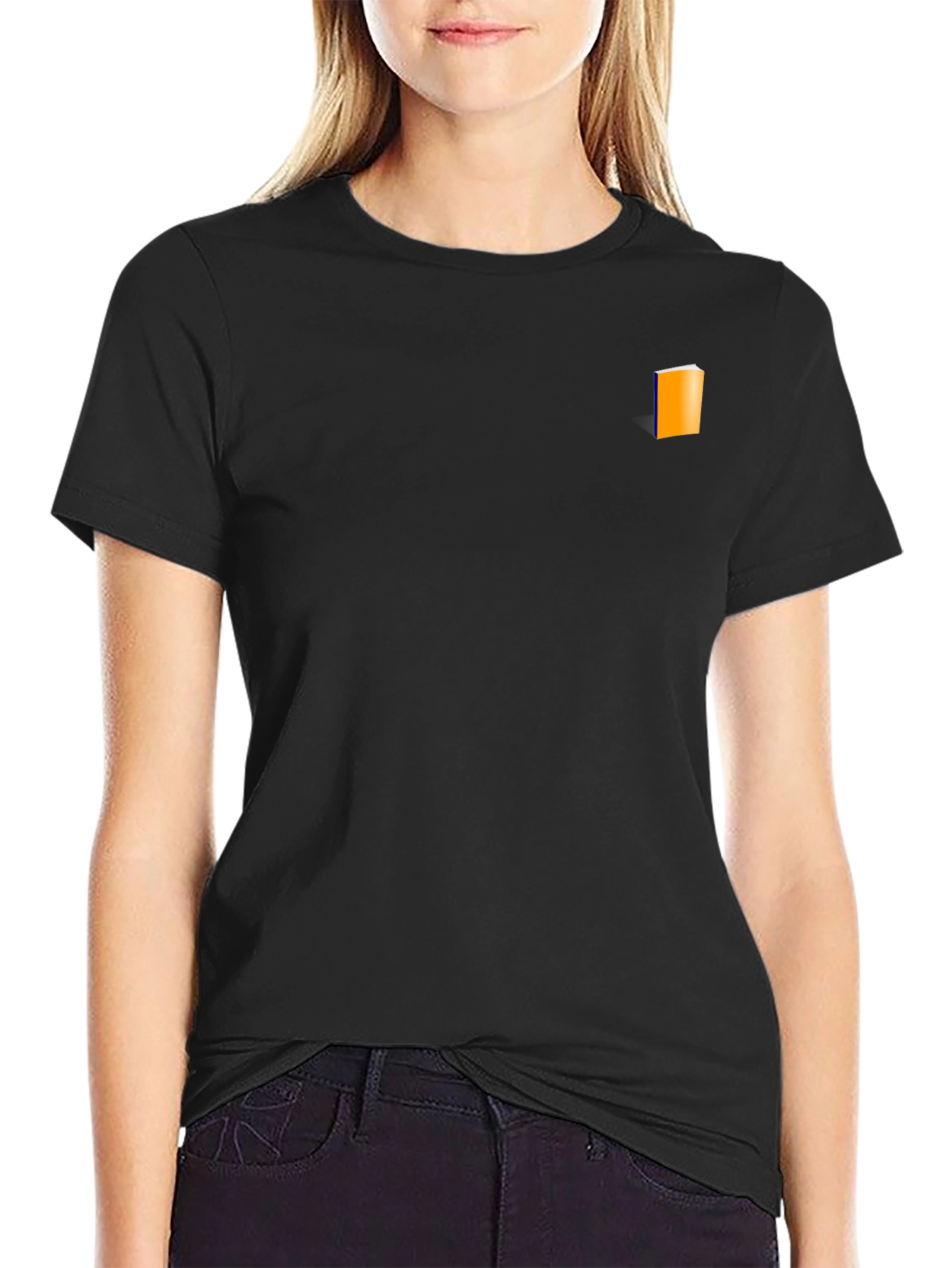 Mens Black T-Shirt with Book Graphic