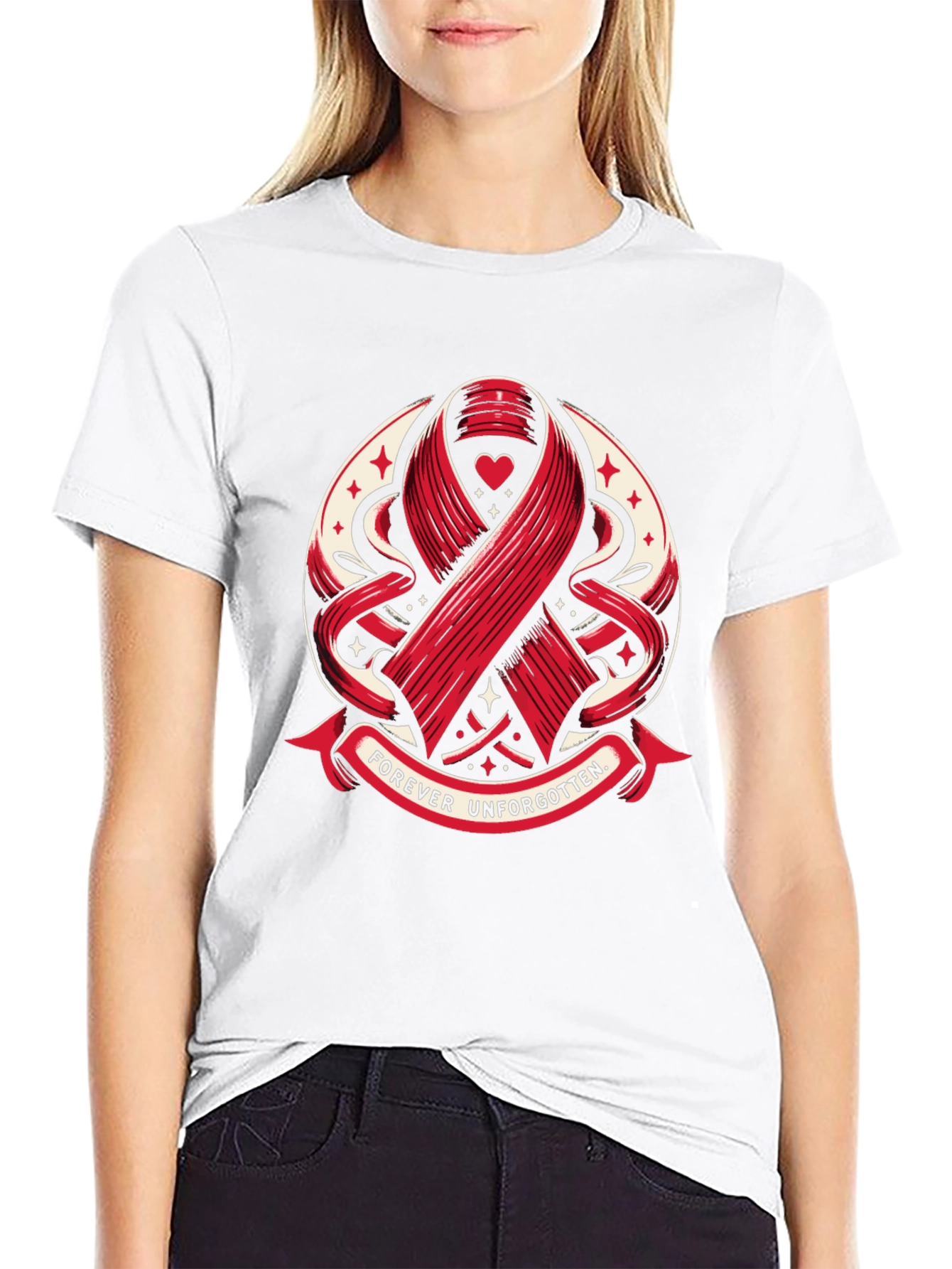 Forever Unforgotten Ribbon Graphic T-Shirt