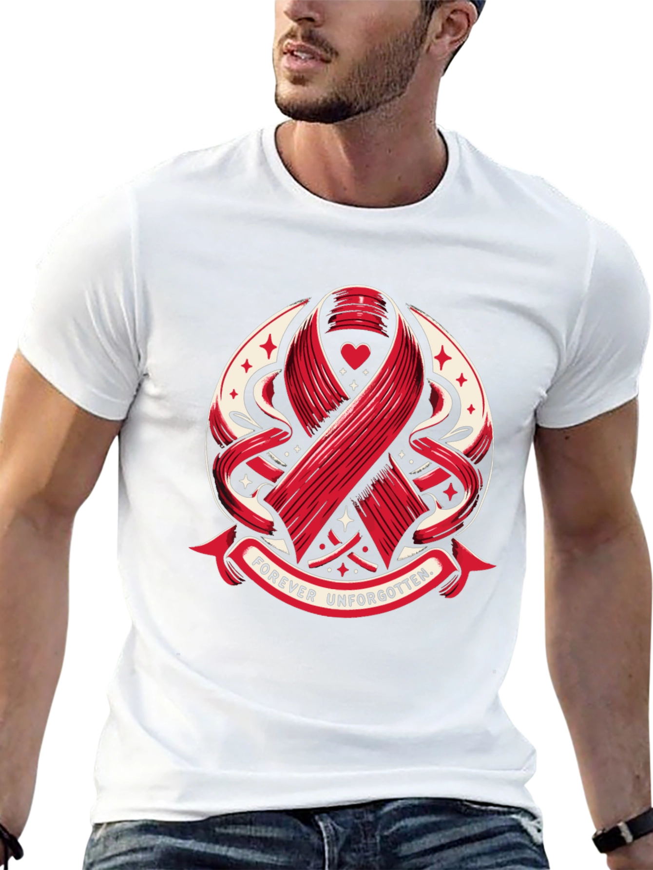 Forever Unforgotten Ribbon Graphic T-Shirt
