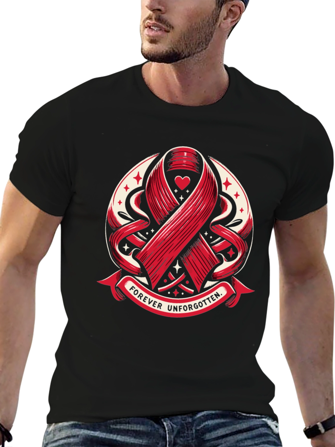 Forever Unforgotten Ribbon Graphic T-Shirt