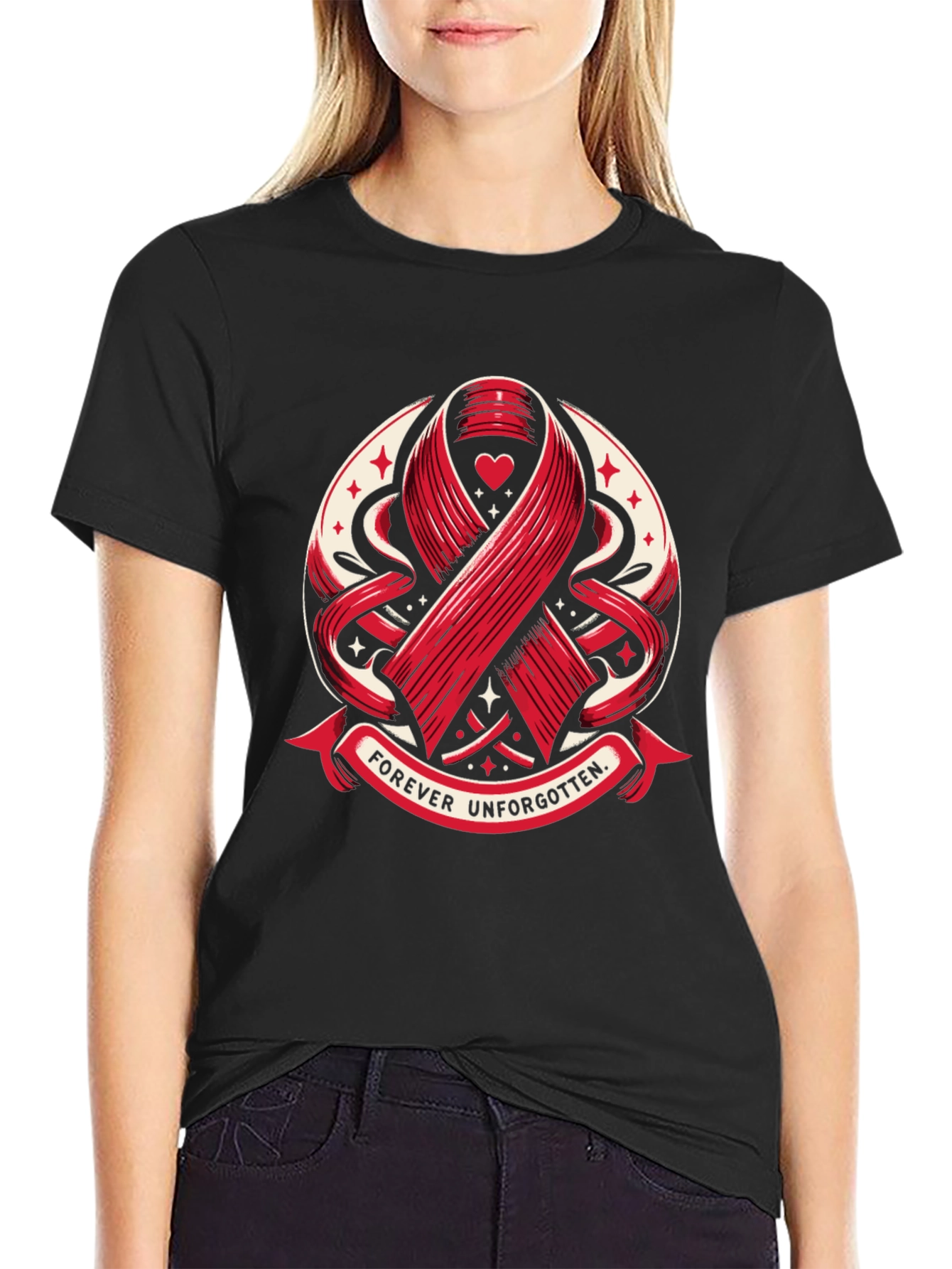 Forever Unforgotten Ribbon Graphic T-Shirt