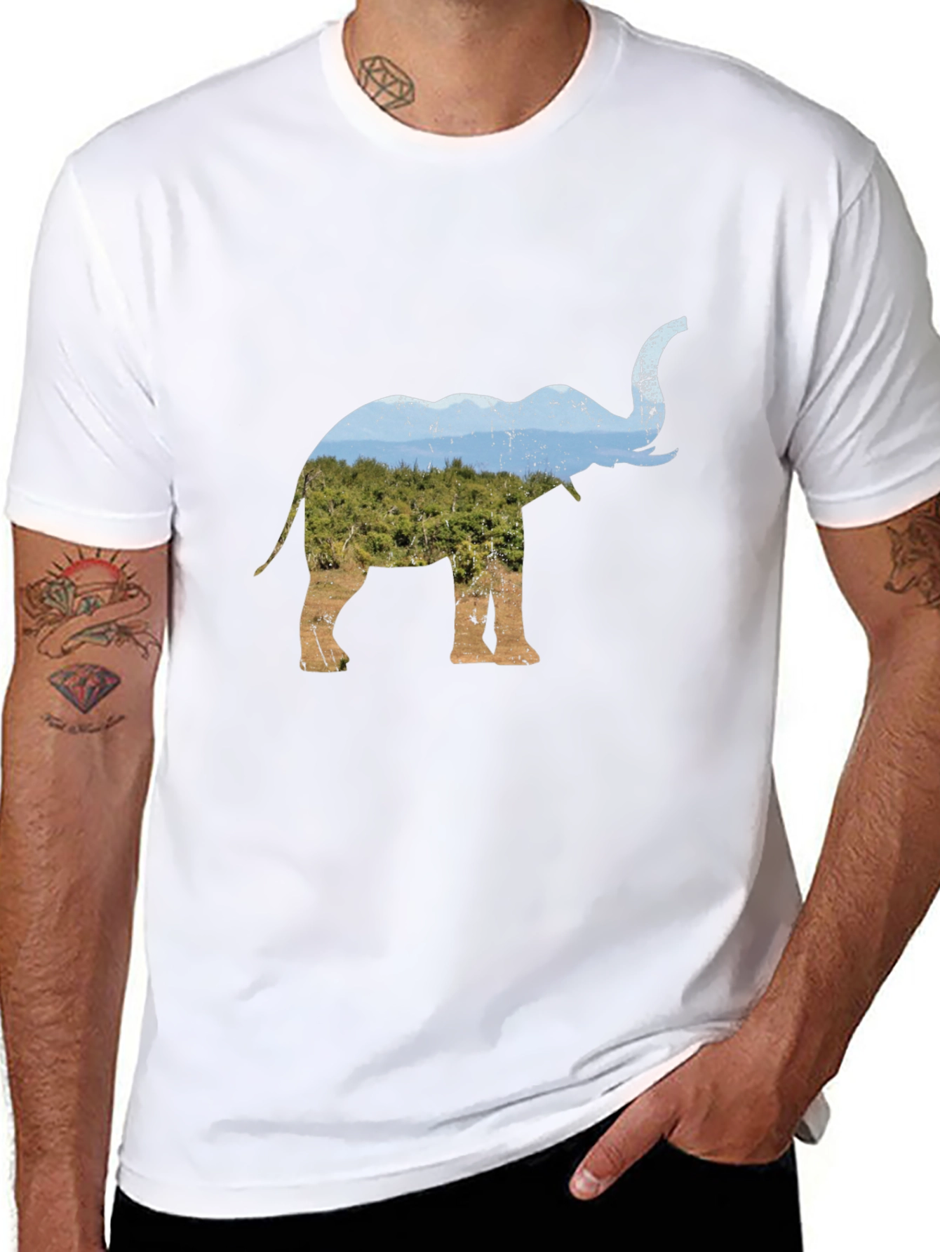 Elephant Nature Graphic Tee - Black