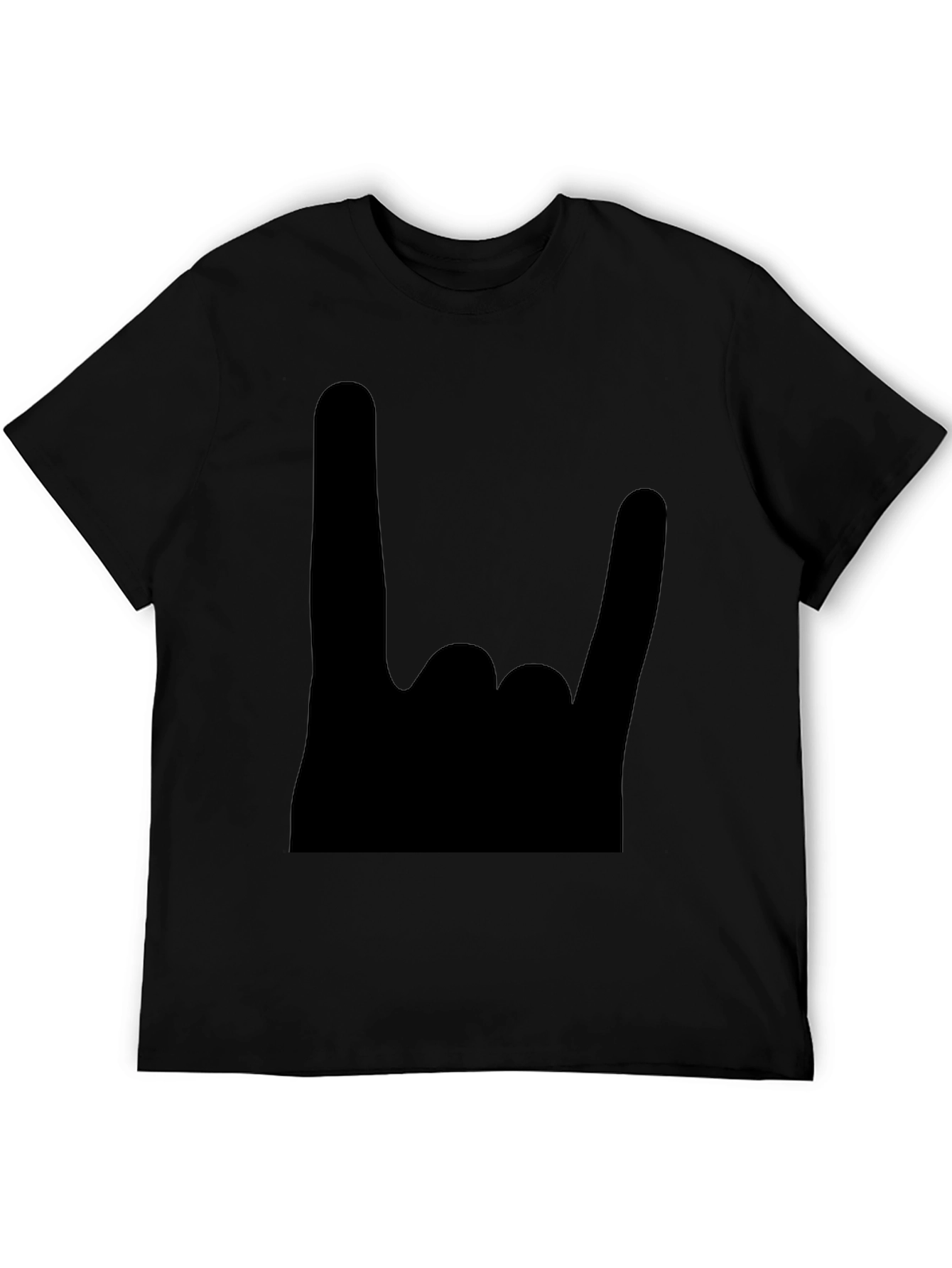 Rock On Black T-Shirt - Heavy Metal Hand Sign