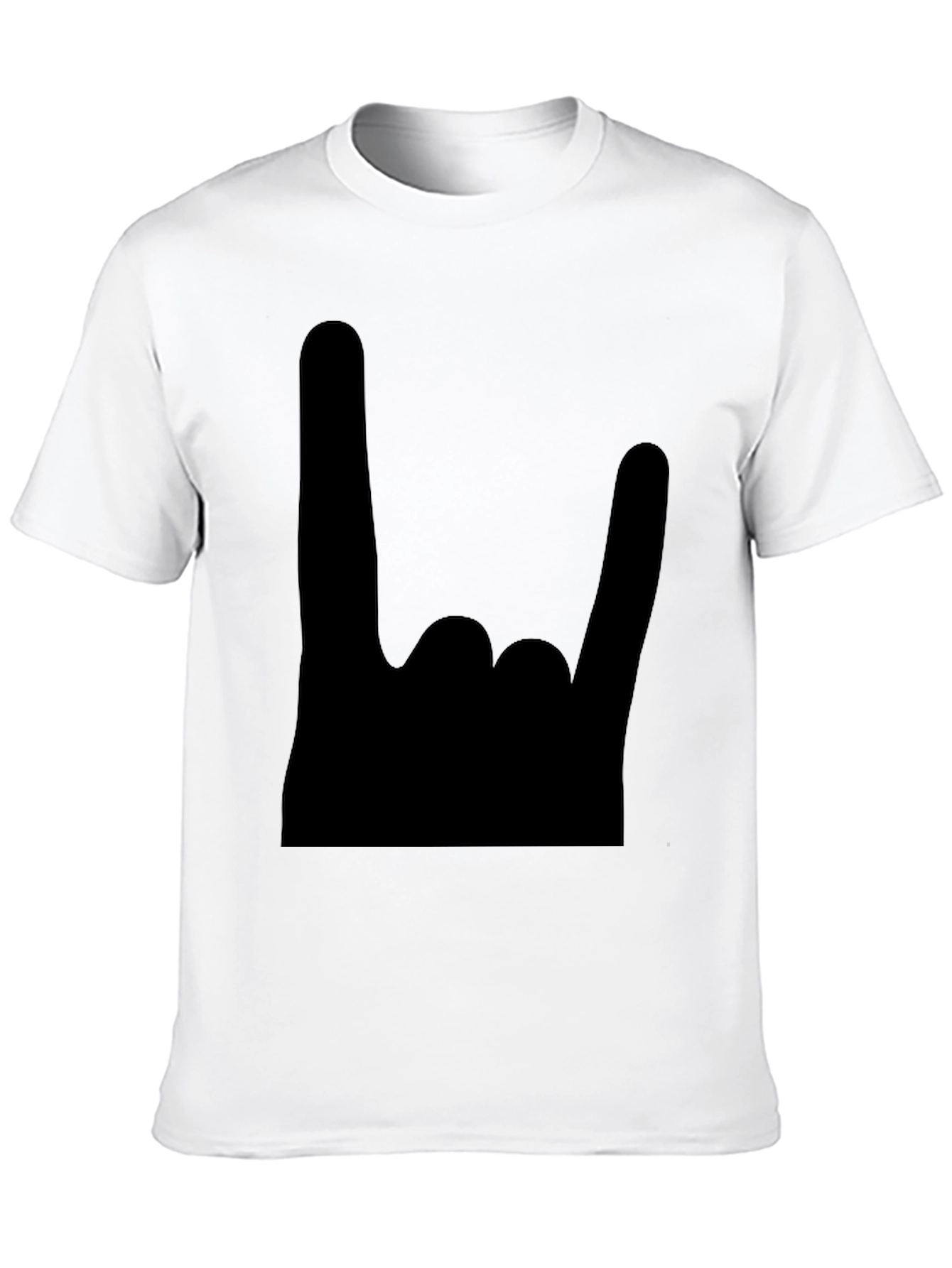 Rock On Black T-Shirt - Heavy Metal Hand Sign
