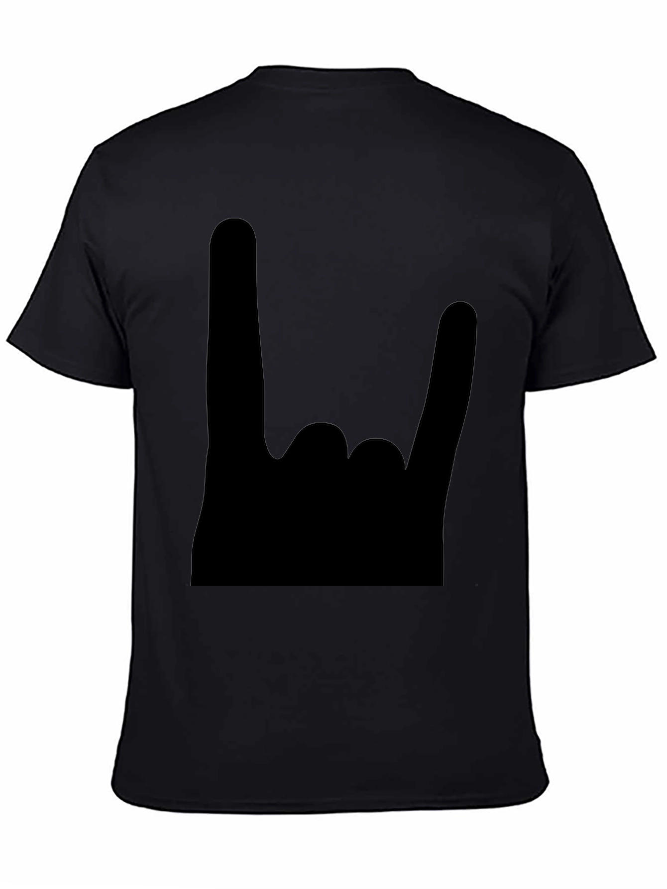 Rock On Black T-Shirt - Heavy Metal Hand Sign