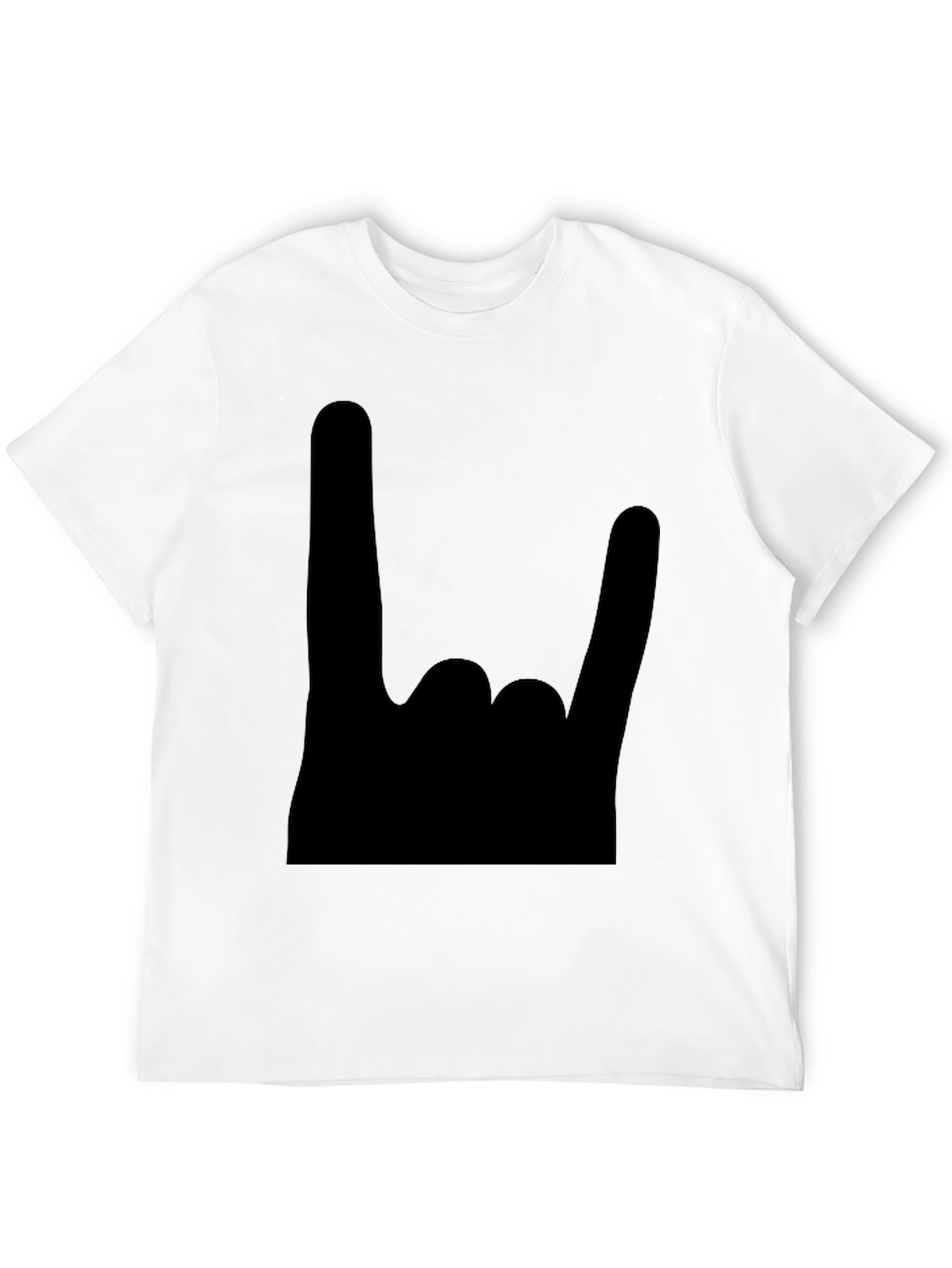 Rock On Black T-Shirt - Heavy Metal Hand Sign
