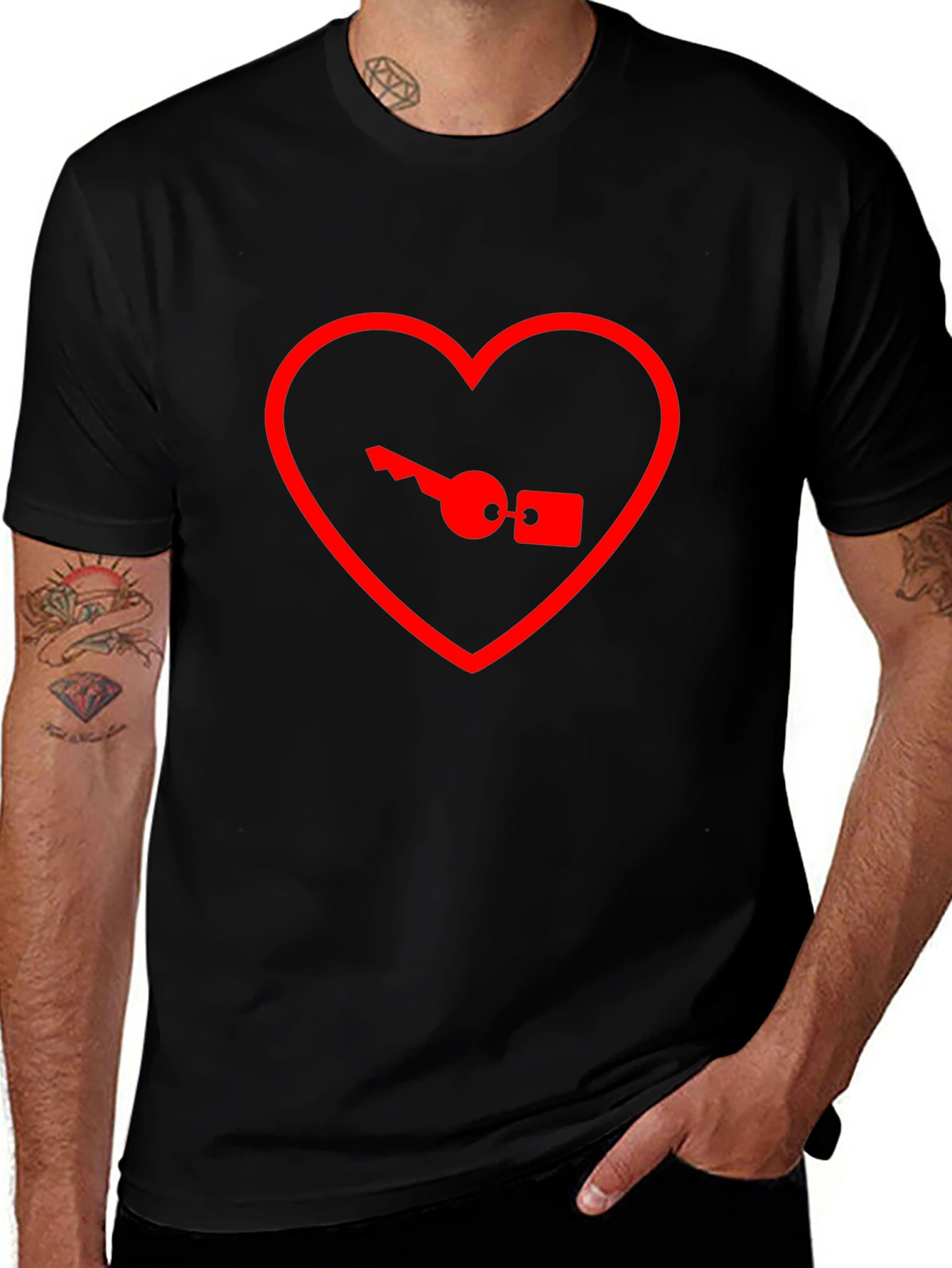 Heart Key Graphic Tee - Unlock Your Style!