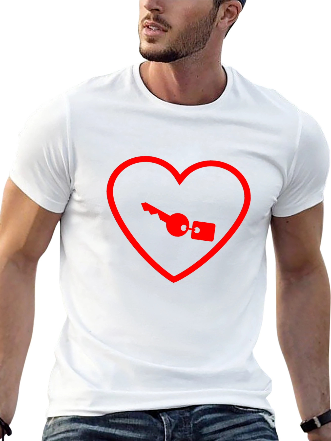 Heart Key Graphic Tee - Unlock Your Style!