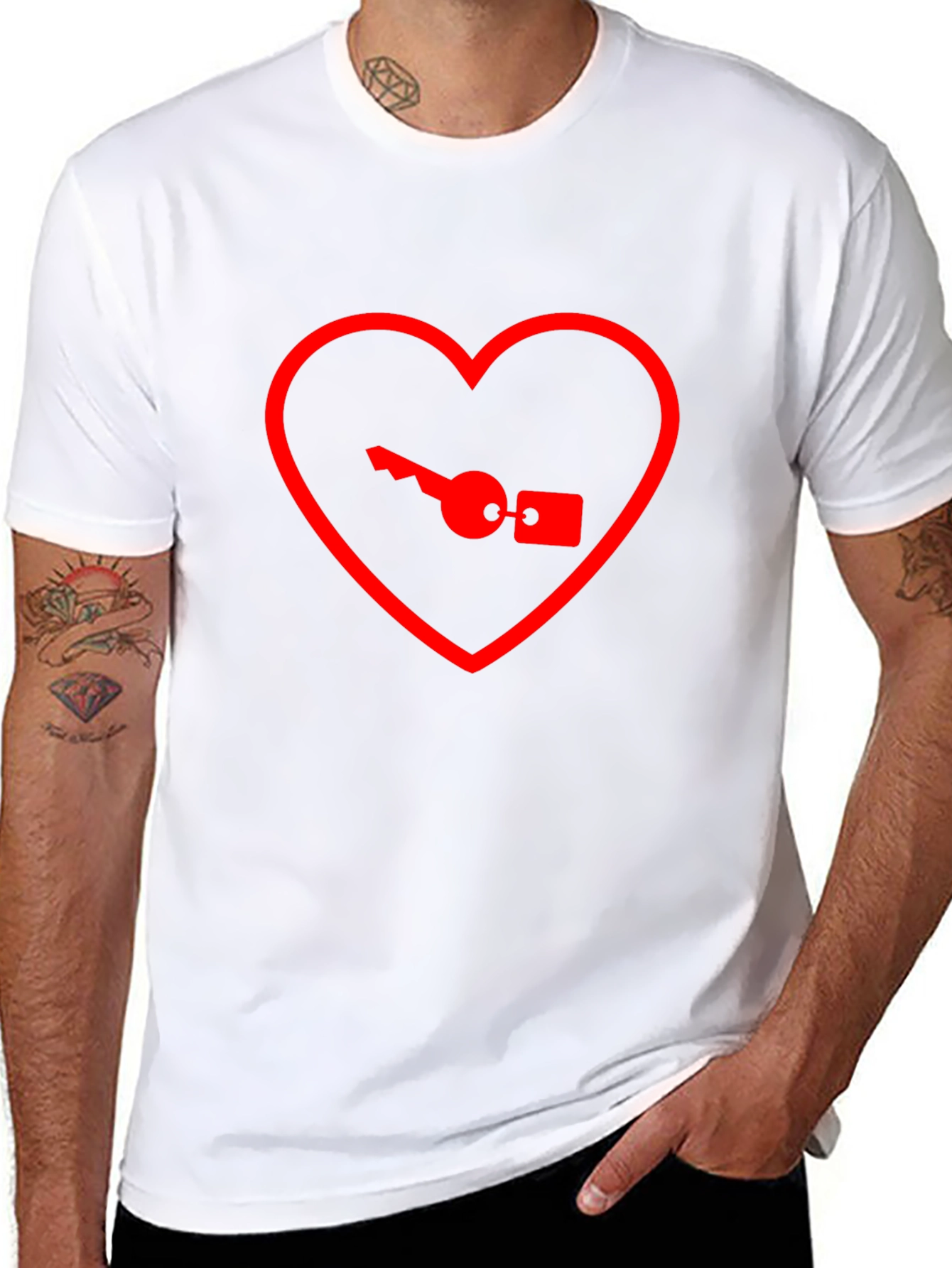 Heart Key Graphic Tee - Unlock Your Style!