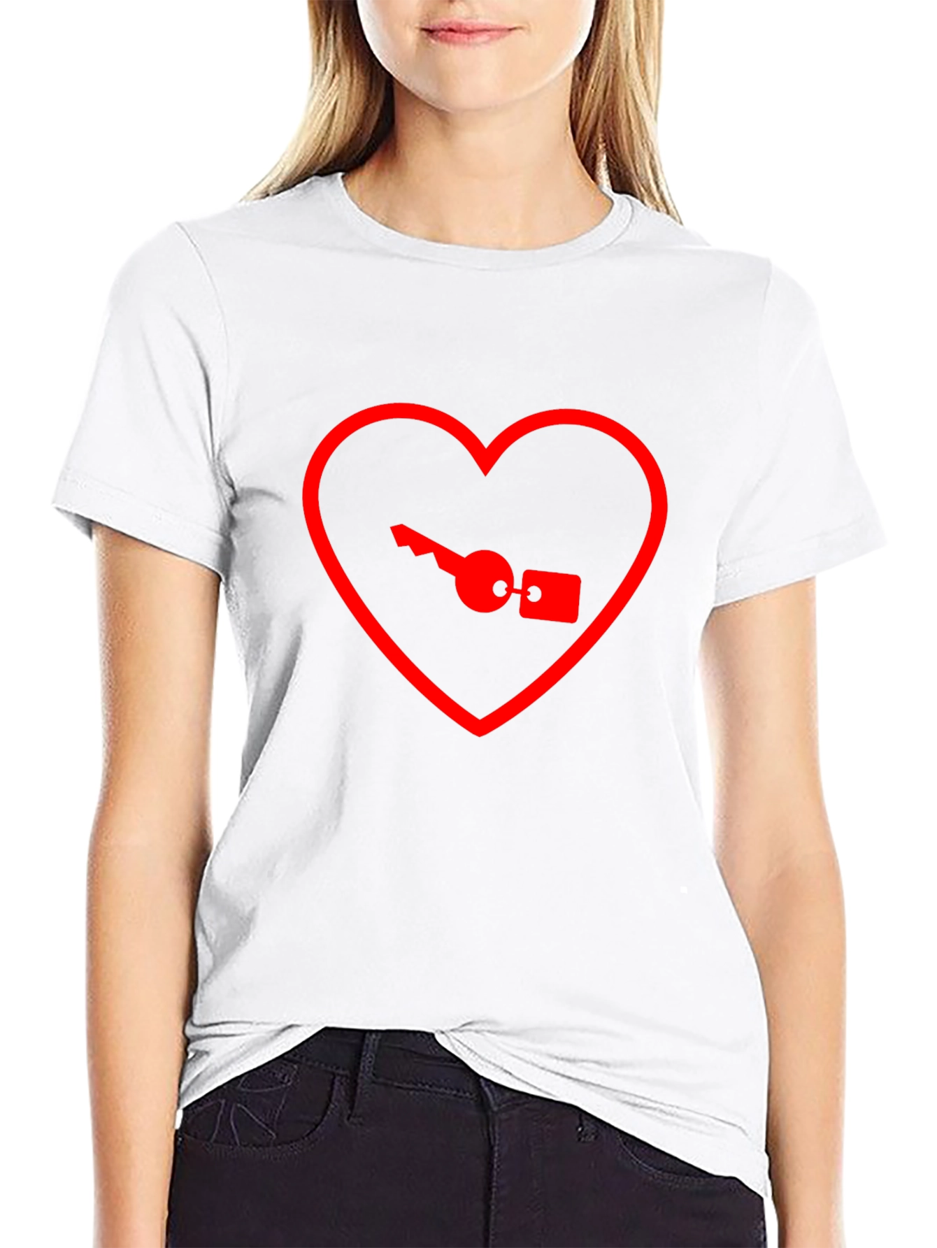 Heart Key Graphic Tee - Unlock Your Style!