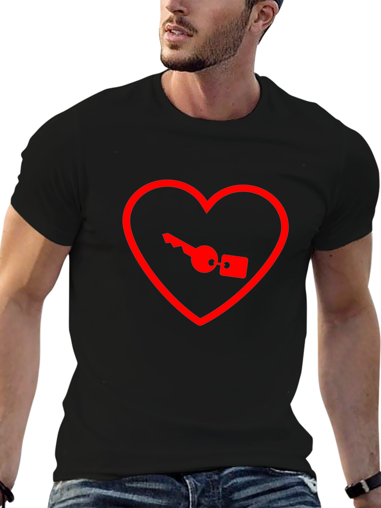 Heart Key Graphic Tee - Unlock Your Style!