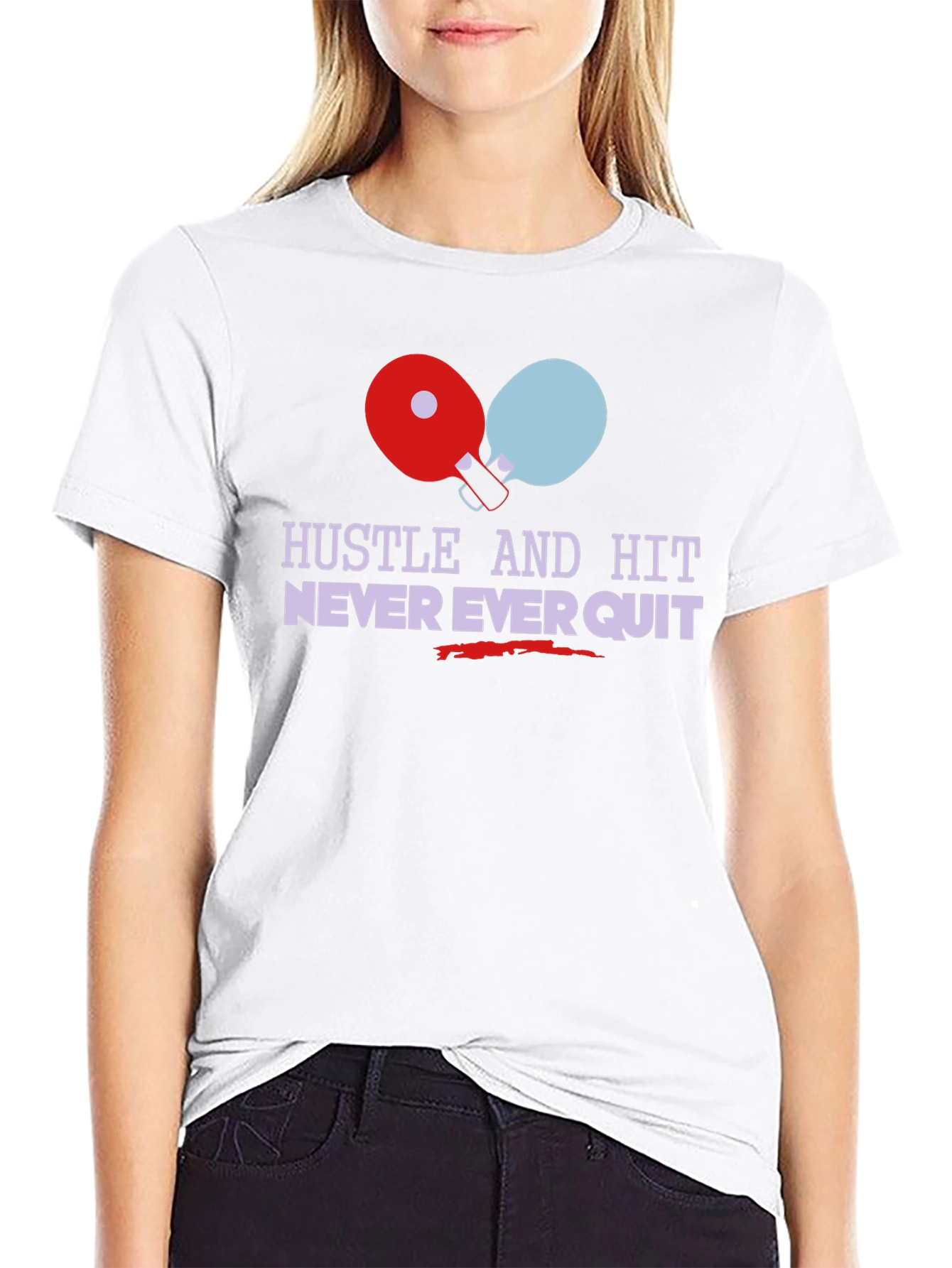 Hustle & Hit Graphic Tee - Never Quit Sports Shirt