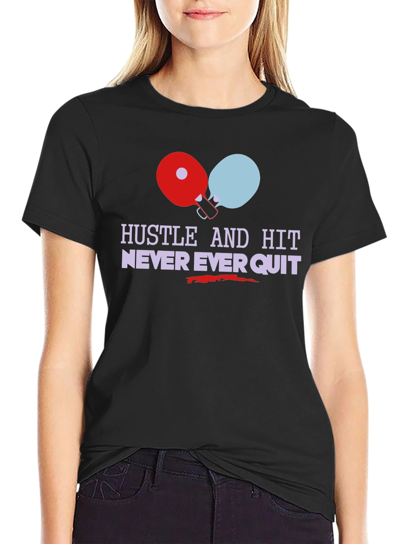 Hustle & Hit Graphic Tee - Never Quit Sports Shirt