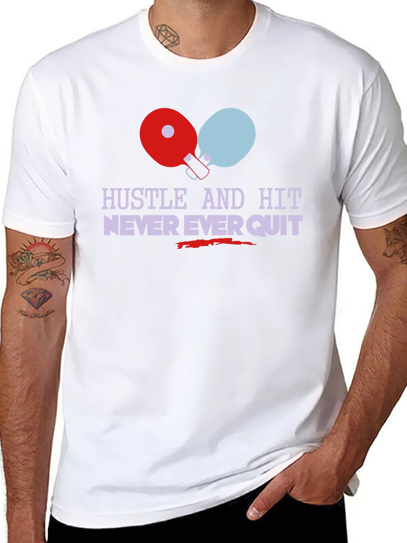 Hustle & Hit Graphic Tee - Never Quit Sports Shirt