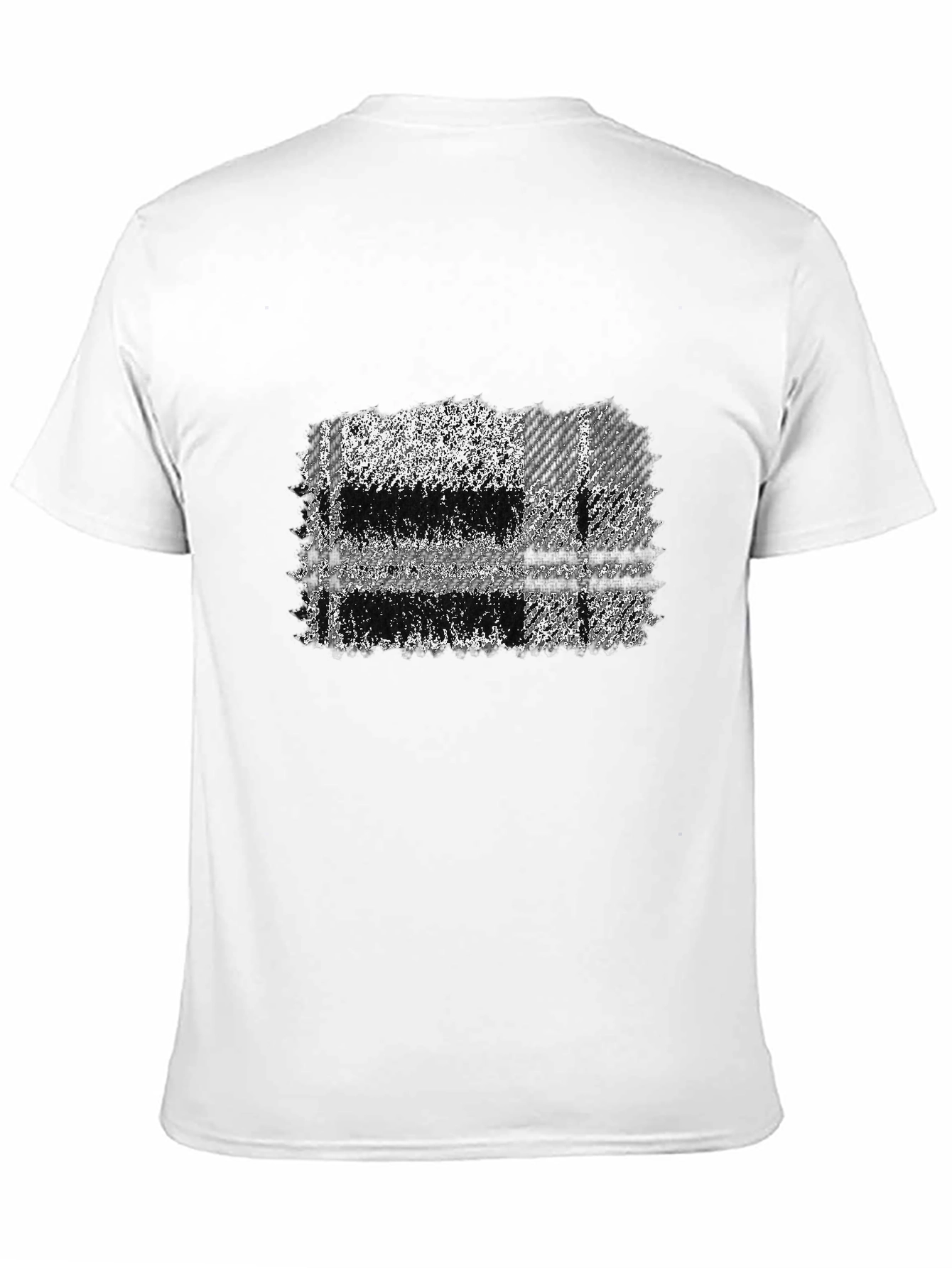 Abstract Plaid Graphic Tee - Mens Black T-Shirt