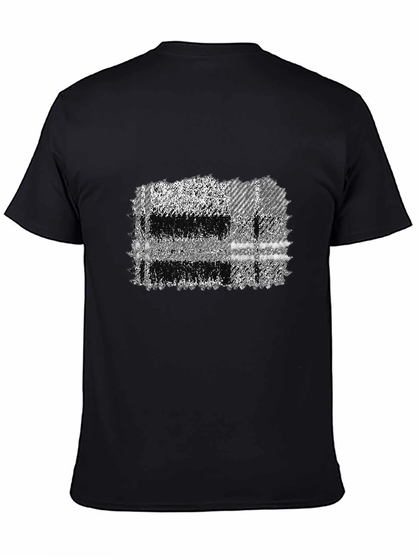 Abstract Plaid Graphic Tee - Mens Black T-Shirt