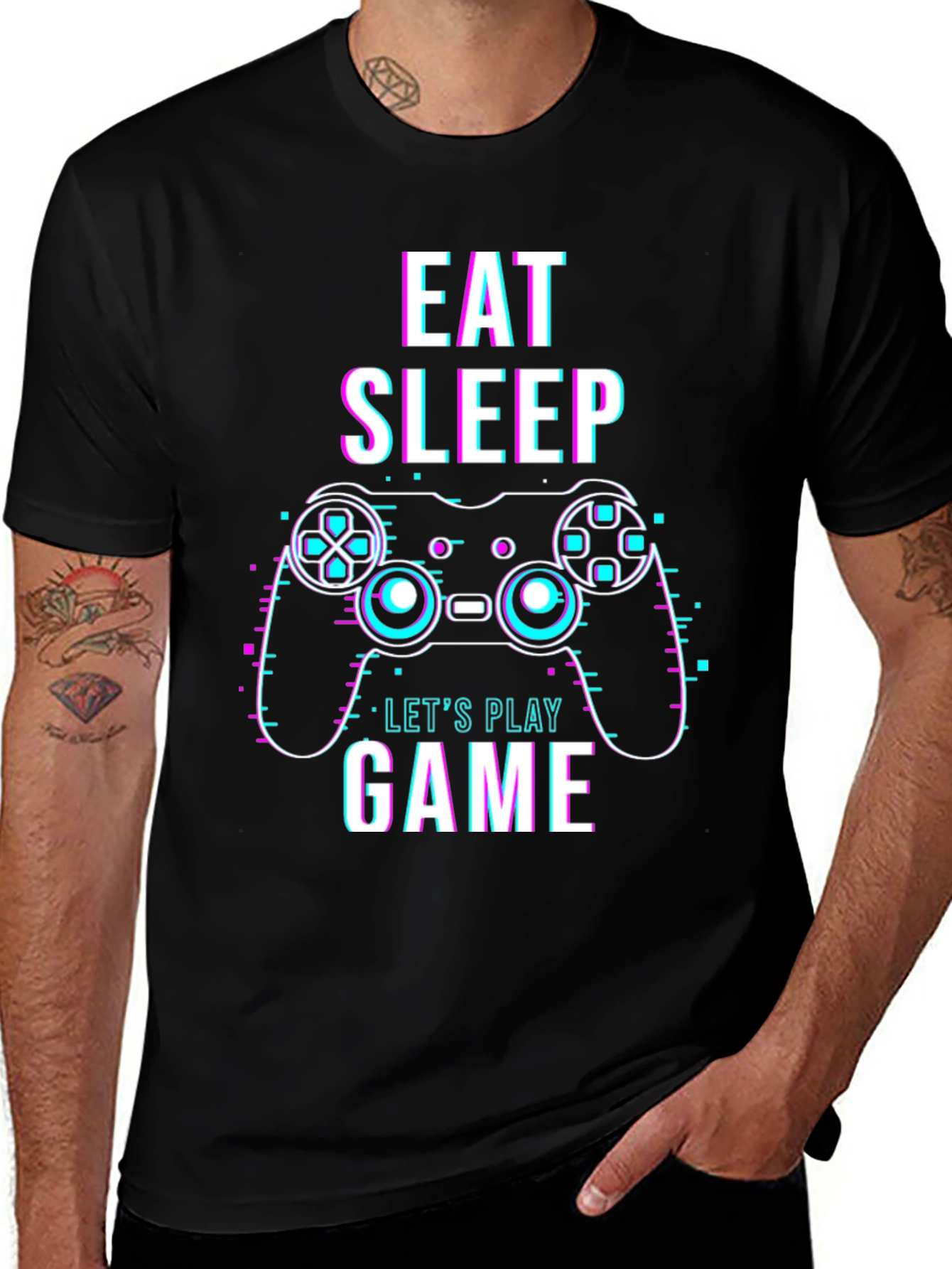 Eat Sleep Game Black Graphic Tee