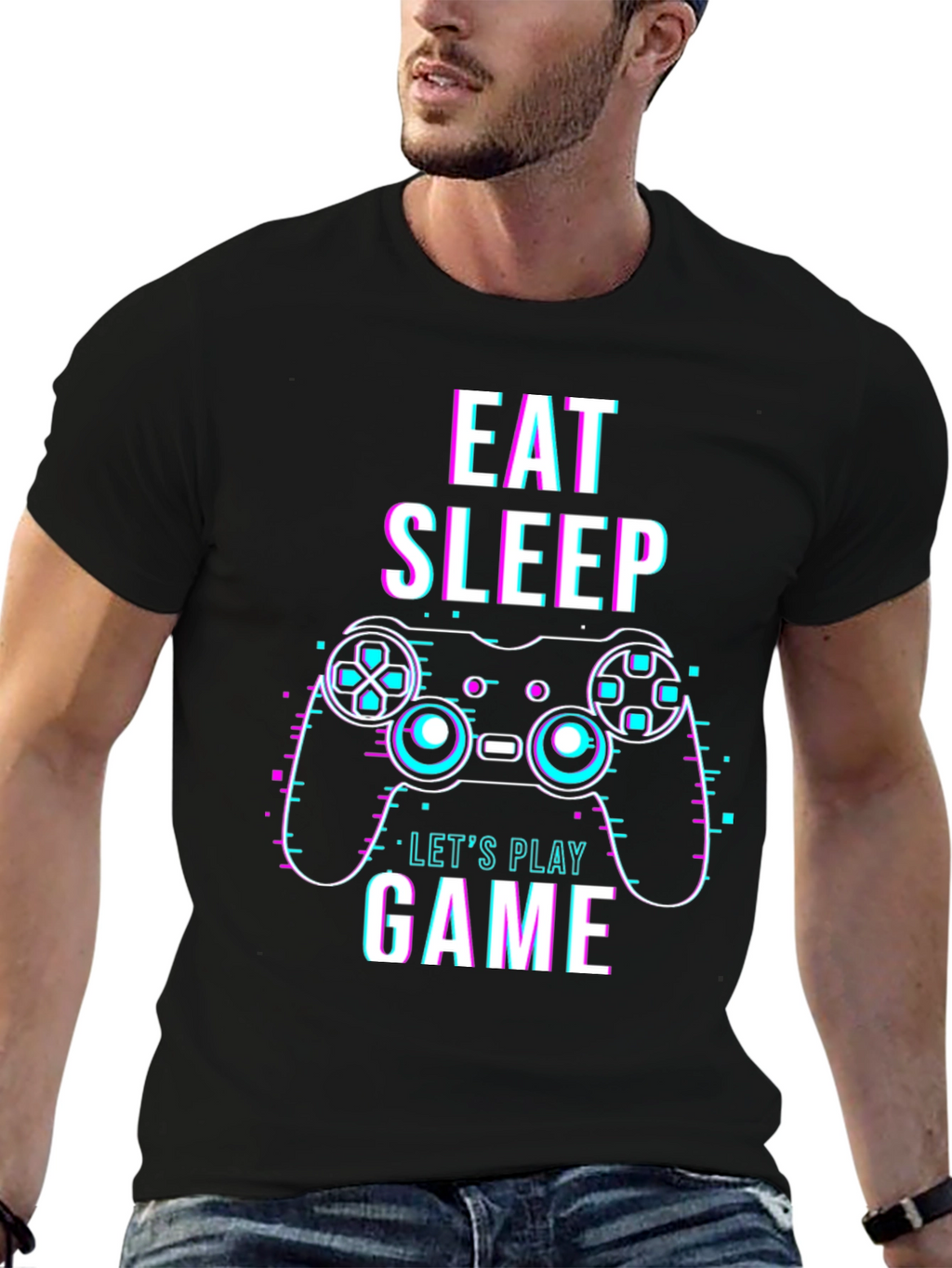 Eat Sleep Game Black Graphic Tee