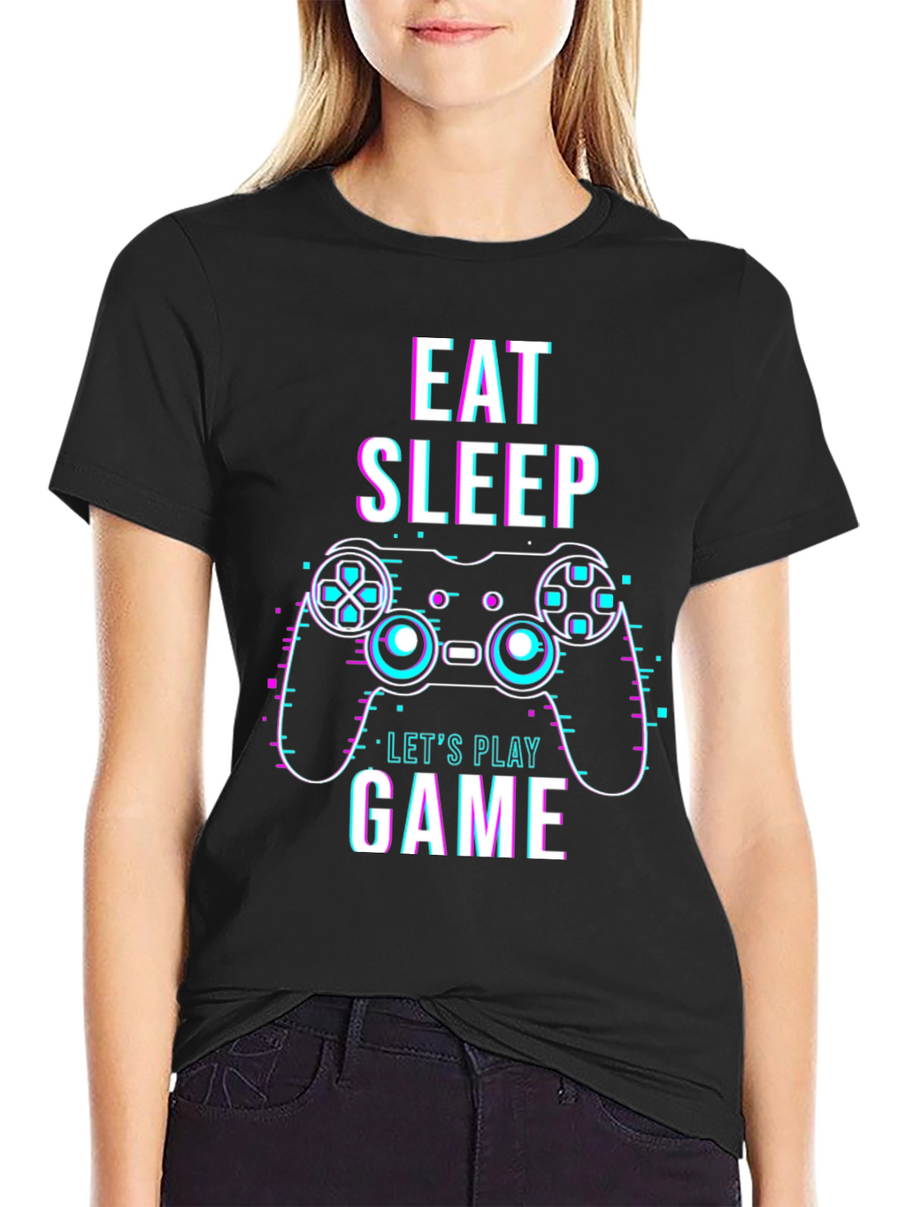 Eat Sleep Game Black Graphic Tee