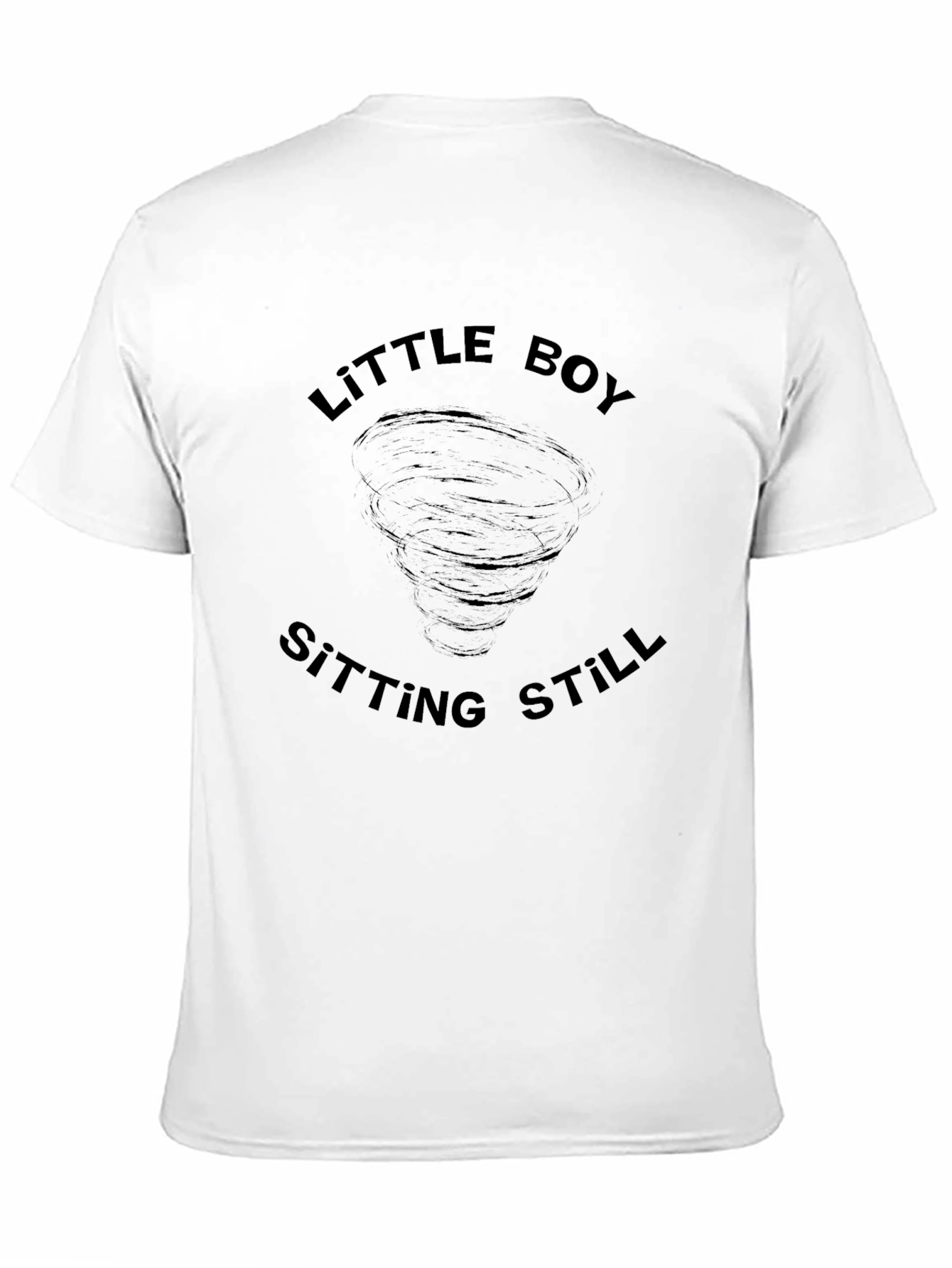 Little Boy Sitting Still Tornado Graphic Tee - Black
