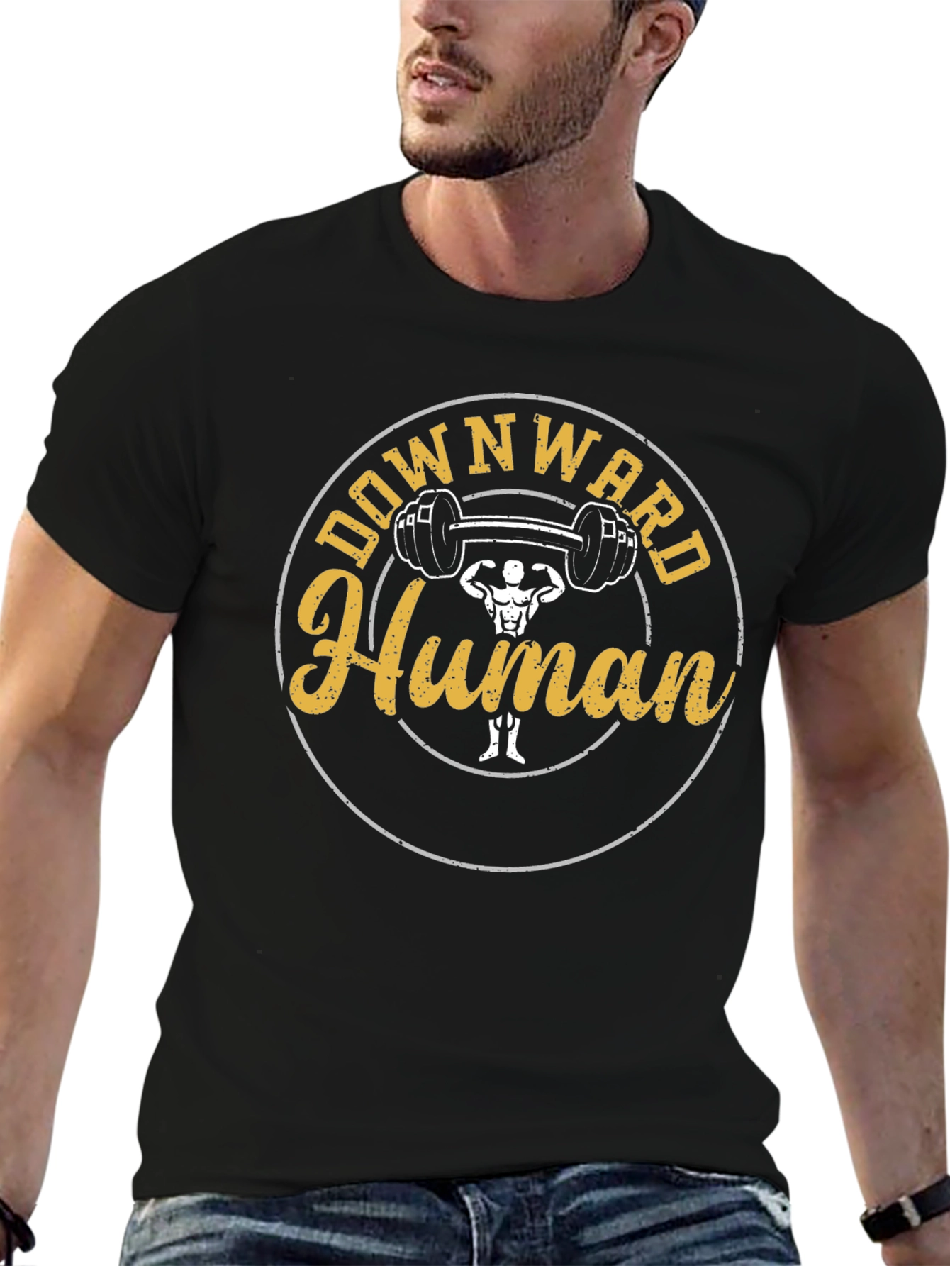 Downward Human Black Graphic Tee