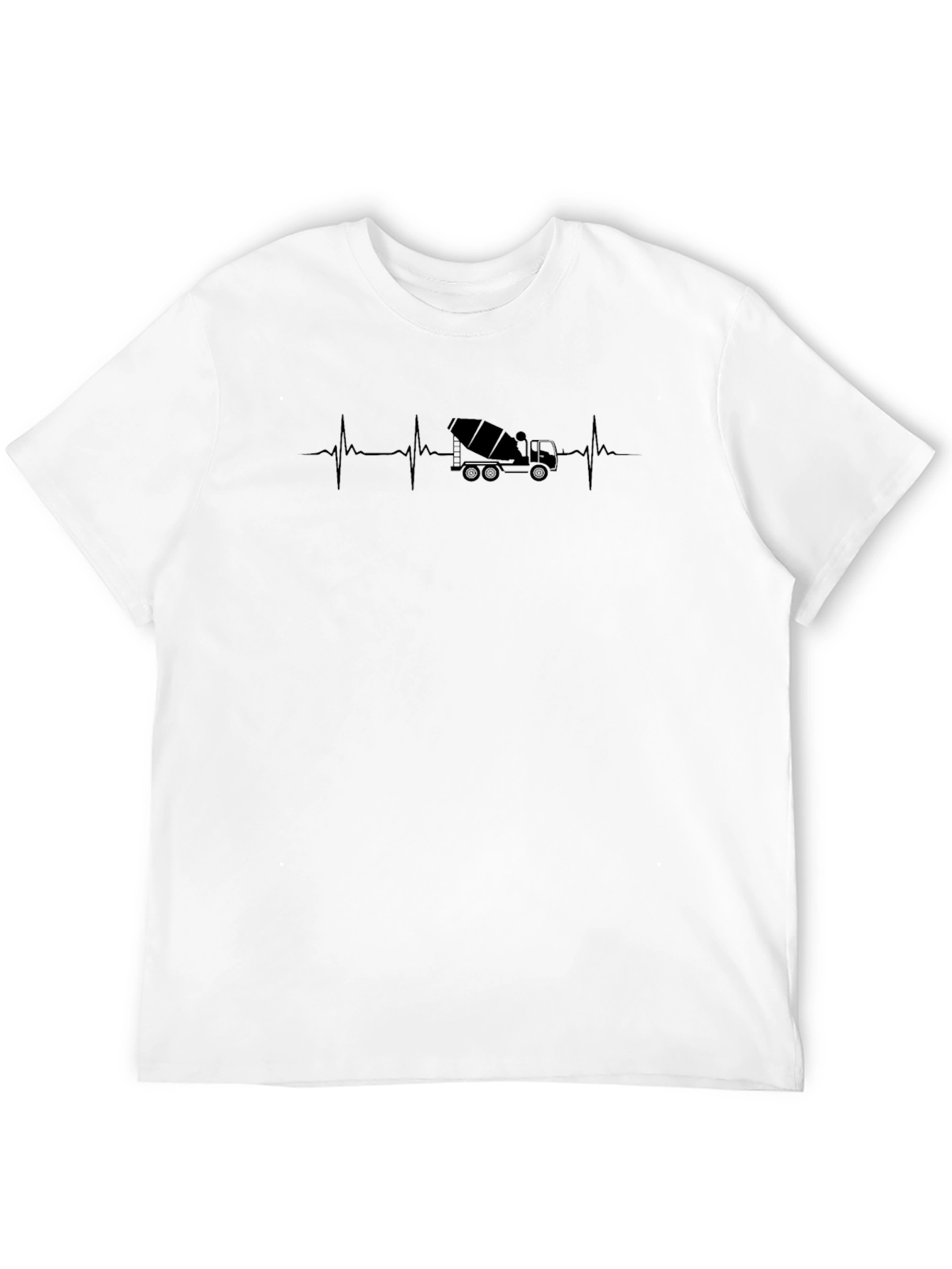 Cement Truck Heartbeat Mens T-Shirt