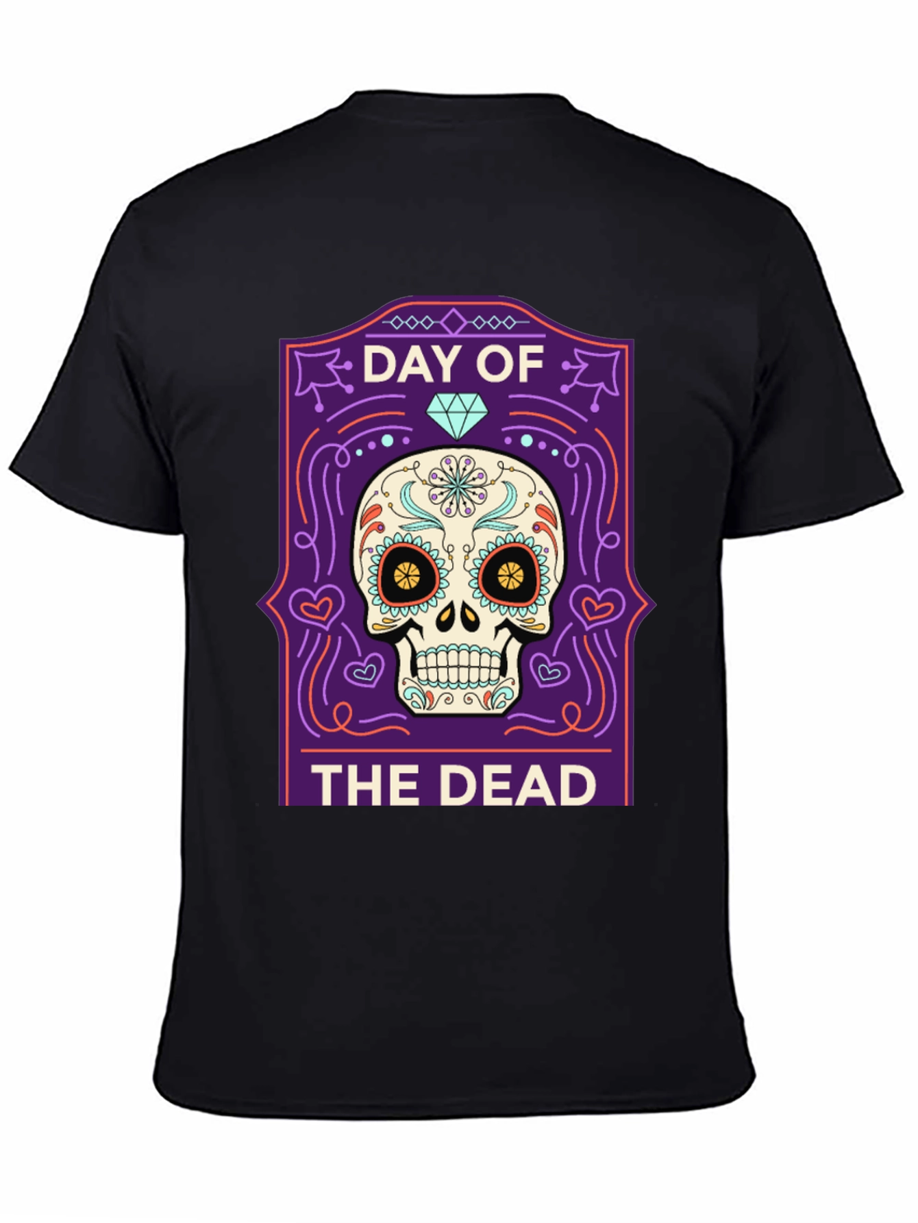 Day of the Dead Skull Graphic T-Shirt