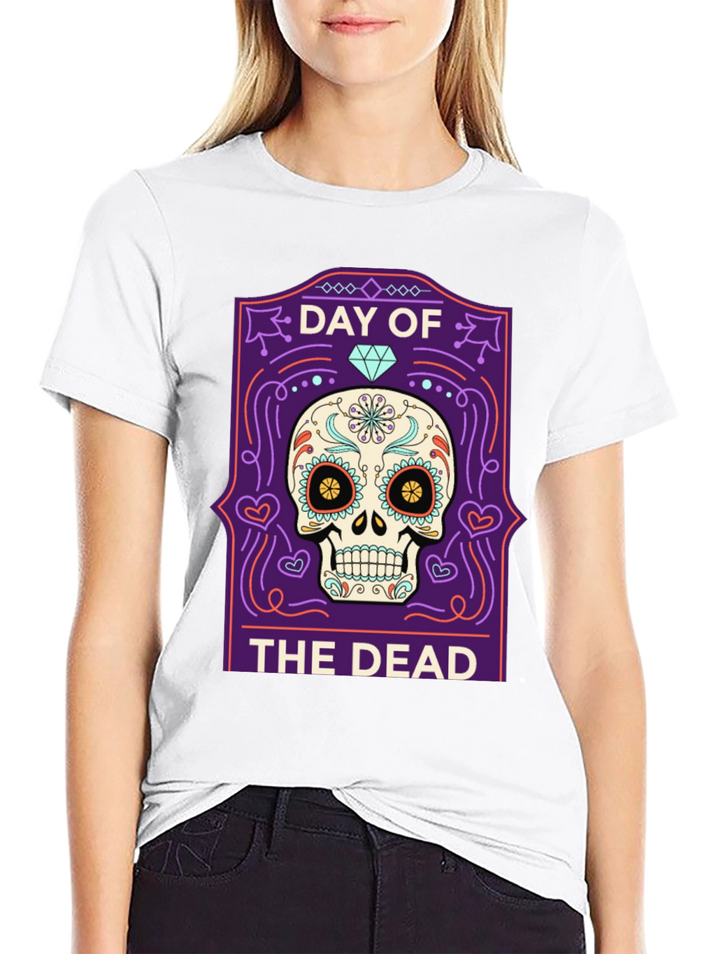Day of the Dead Skull Graphic T-Shirt