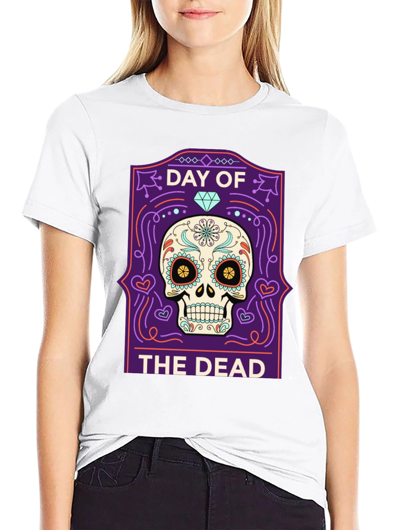 Day of the Dead Skull Graphic T-Shirt