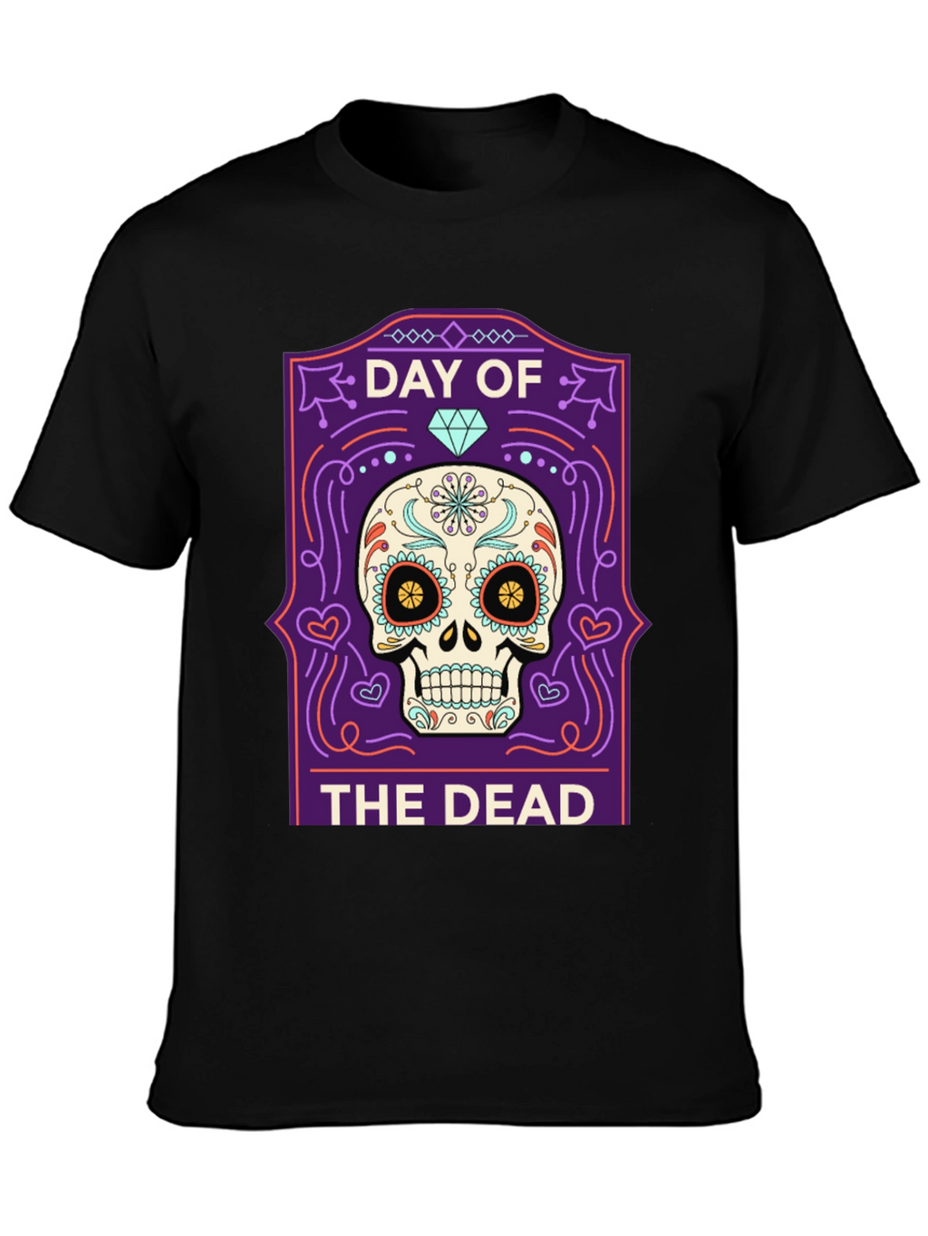 Day of the Dead Skull Graphic T-Shirt