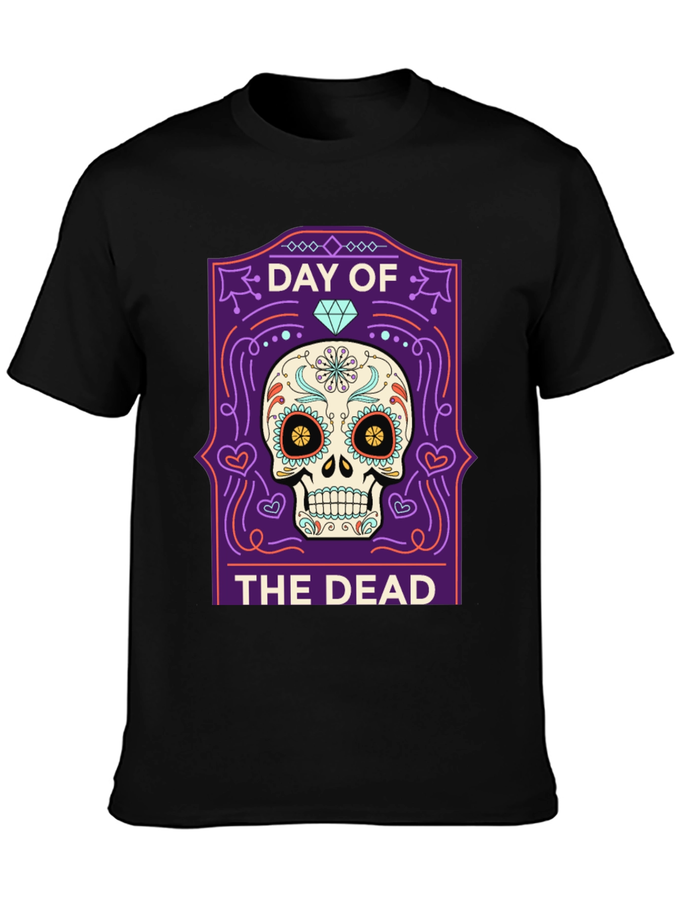 Day of the Dead Skull Graphic T-Shirt